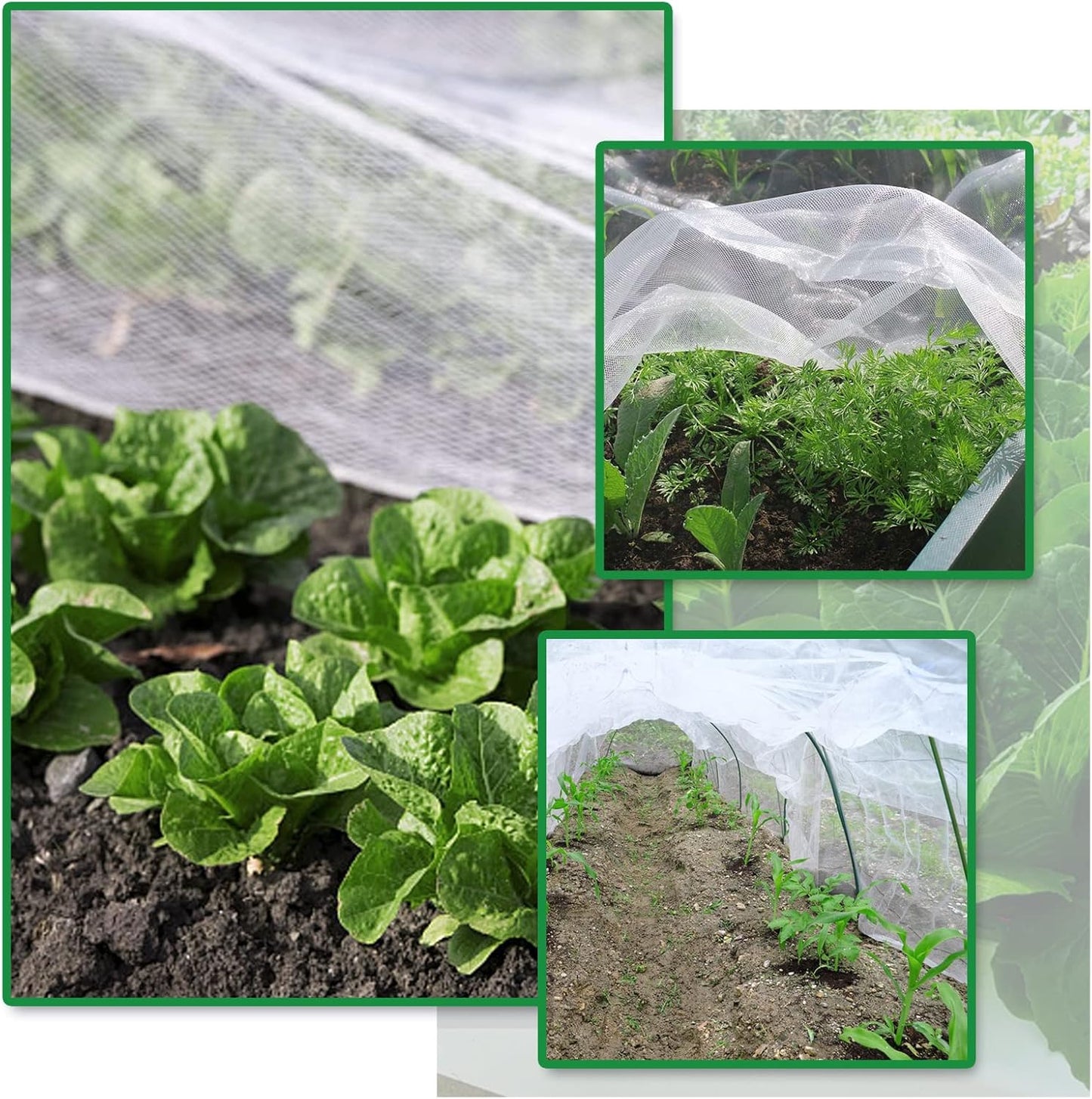 SnugNiture Garden Netting 10x33FT Ultra Fine Mesh Mosquito Netting Plant Covers, White Bird Netting Barrier Greenhouse Row Cover Protect Fruits Flower Vegetables from Birds Deer & Squirrels