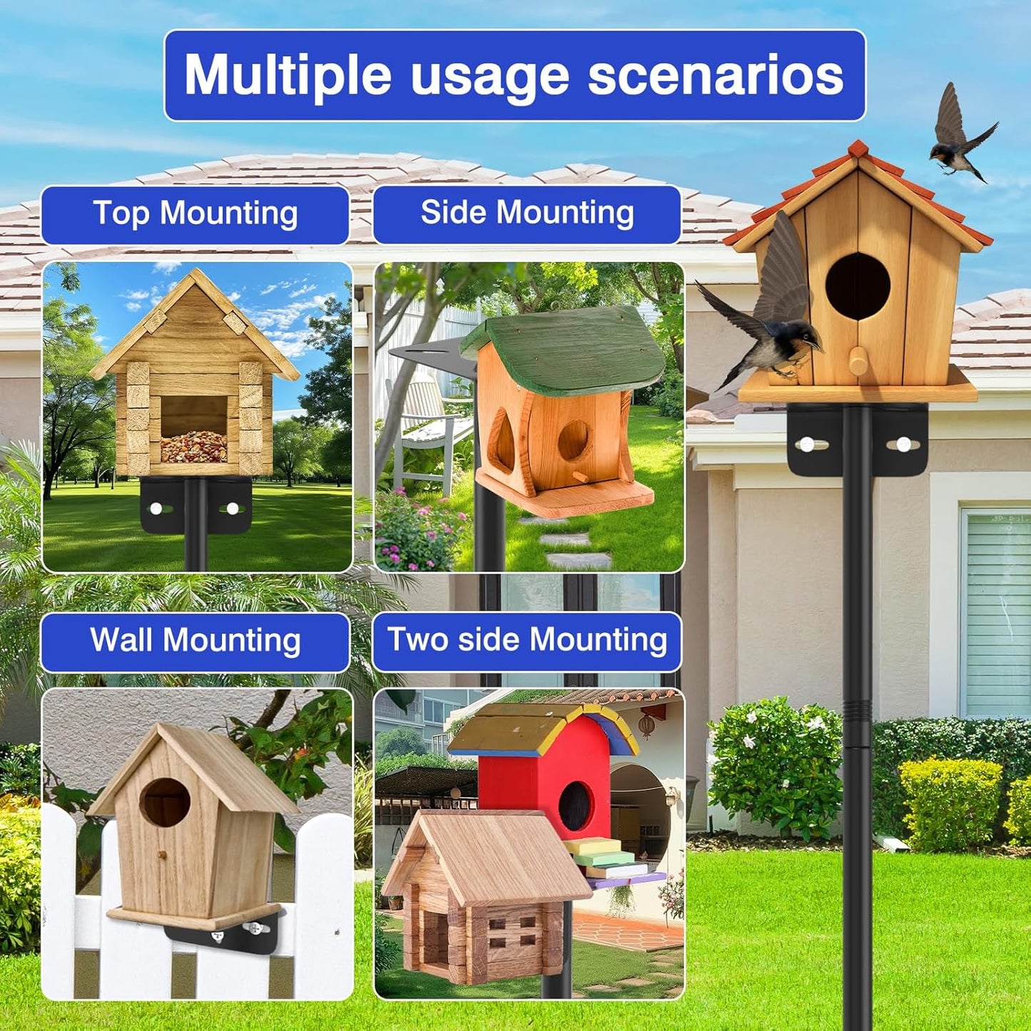 1 Pack 60 inch Adjustable Bird Feeder Pole,Bird House Pole Suitable for Feeders & BirdHouse,Weather Station,Heavy-Duty Rustproof Design,Enhance Outdoor Decor & Birdwatching Experience (1 PACK 60 inch)