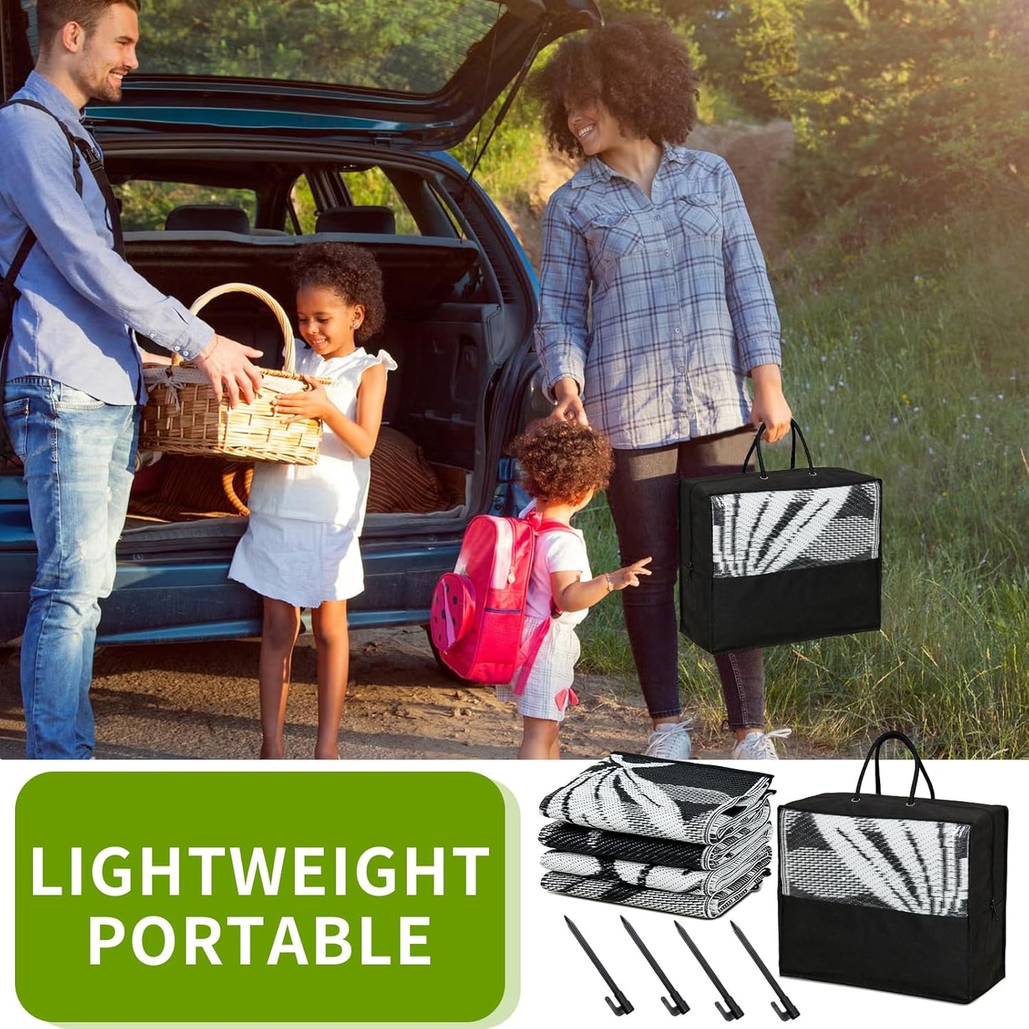 Outdoor Rug 5x8 ft Waterproof, Reversible Outdoor Plastic Straw Rug for Patios Clearance, Outdoor Area Rug Carpet RV Mat for Camping Backyard Deck Porch