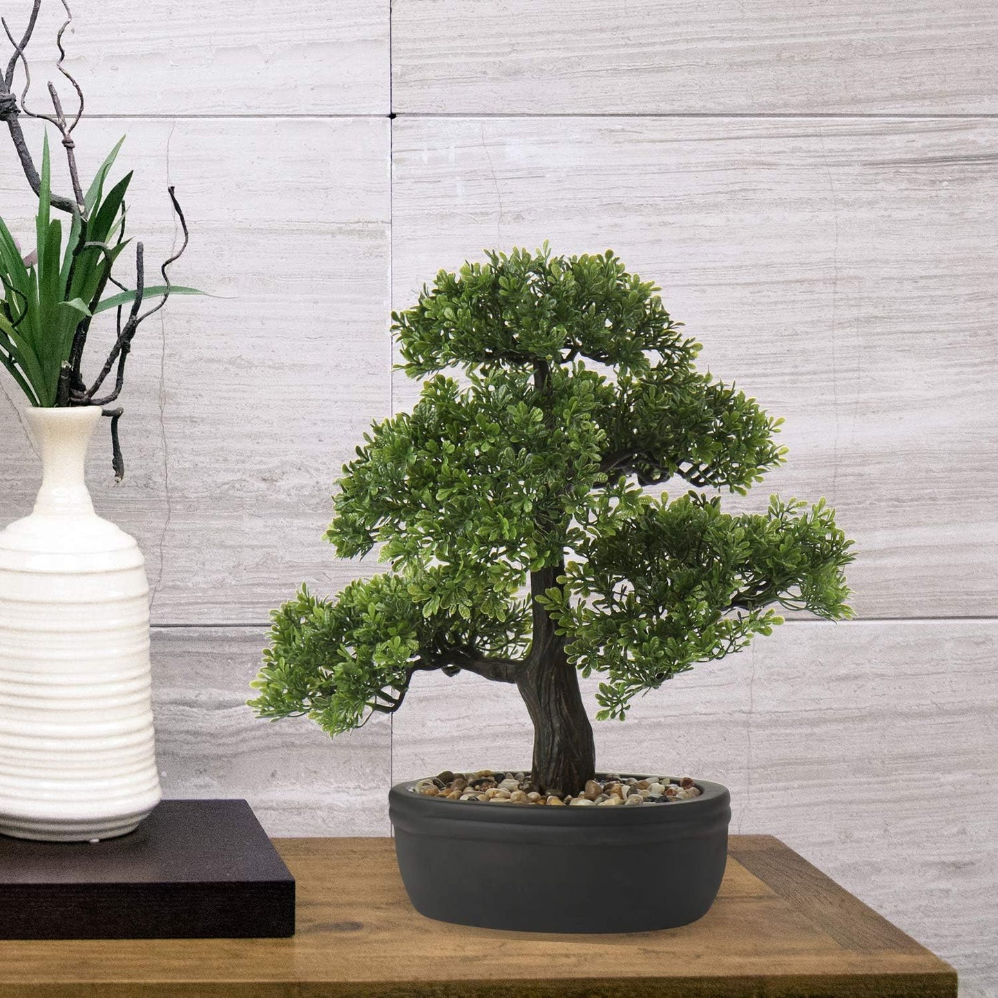 Artificial Bonsai Tree Juniper Faux Plants Indoor Small Fake Plants Decor with Ceramic Pots for Home Table Office Desk Bathroom Shelf Bedroom Living Room Farmhouse Decorations
