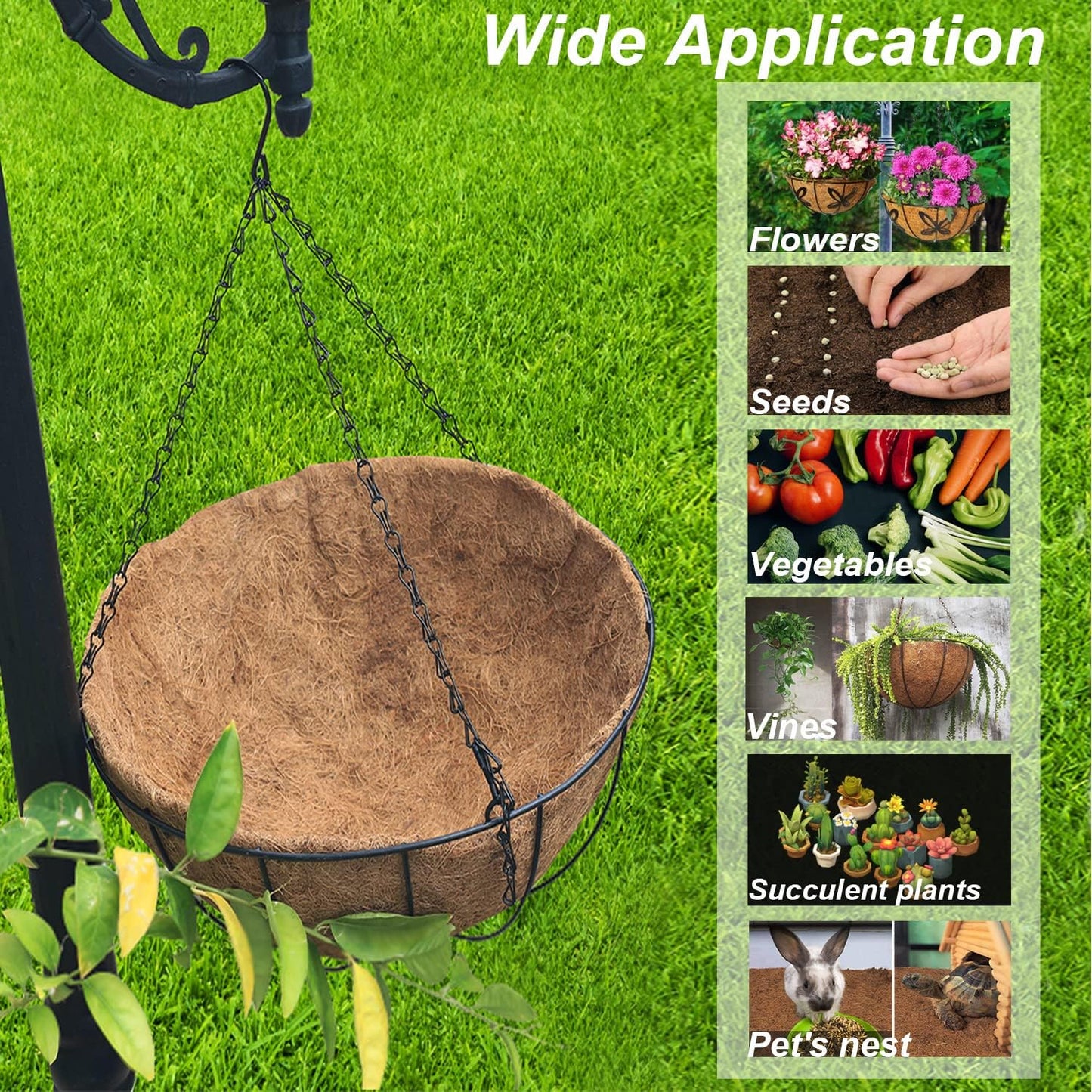 EROCK 2Pcs Coco Liners for Planters Hanging Basket, Round 8/10/12/14/16 inch Thick Coconut Coir Coco Fiber Liners for Planters Garden Patio Porch Window Plants Flowers Pot Indoor Outdoor (10 inch)