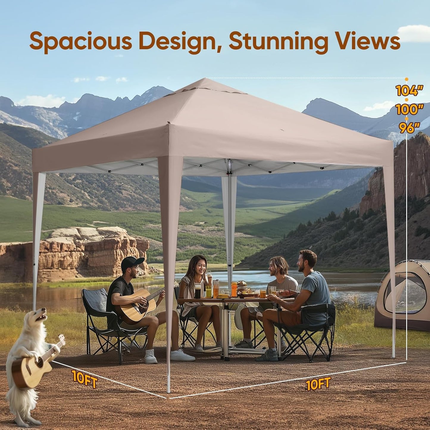 Quictent 10x10 Pop Up Canopy Tent, Instant Setup Gazebo for 1 Person, Portable & Compact, Waterproof & UV Protection, Ideal for Camping, Beach, Parties, and Outdoor Events
