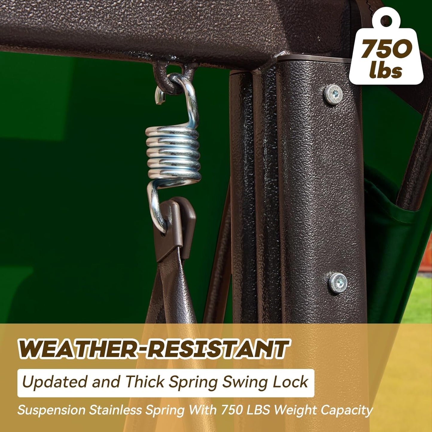 3 in 1 Outdoor Porch Swing with Adjustable Canopy, 3 Seat Outdoor Swing for Adults, Patio Swing Chair with Thickened Cushions,Pillows & Cup Holders for Backyard, Porch, Garden (Green)