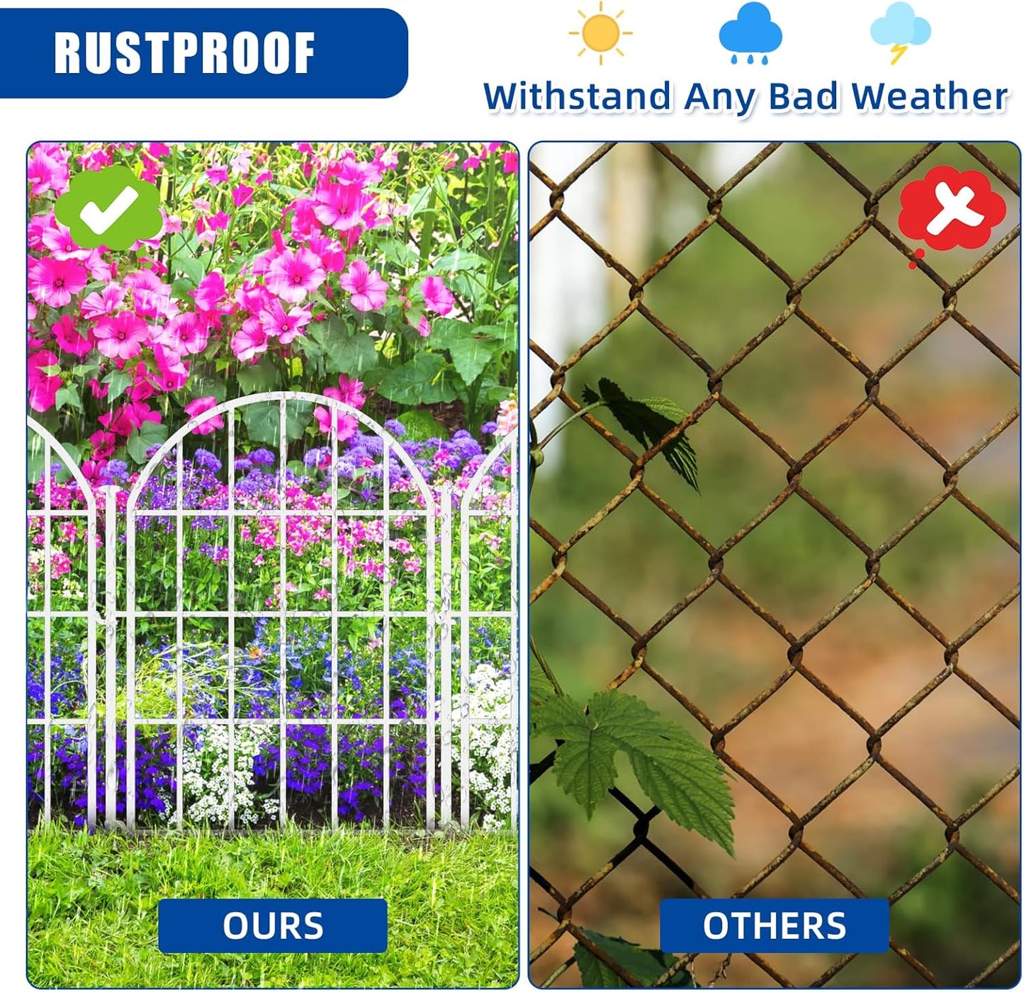 26 Pack Decorative Garden Fence, 17in X 28ft Arched No Dig Fence Border, Garden Edging Border, Rustproof Metal Animal Barrier with Ground Stake for Dog, Rabbit, Outdoor Yard Patio Decor, White