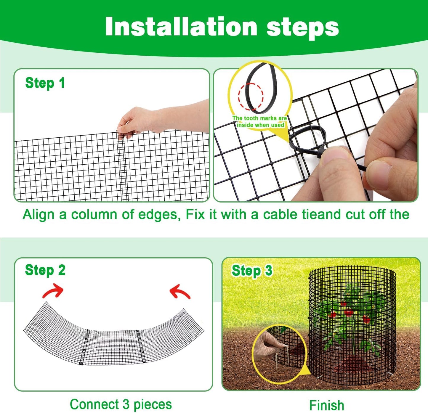 10 Pcs 11.8"x 11.8"/11.8"x 19.6" Available Chicken Wire Cloches for Plants, Plant Protector from Animal, Garden Covers Netting Iron Wire Mesh to Protect Plants Vegetables from Rabbit Squirrel Chicken