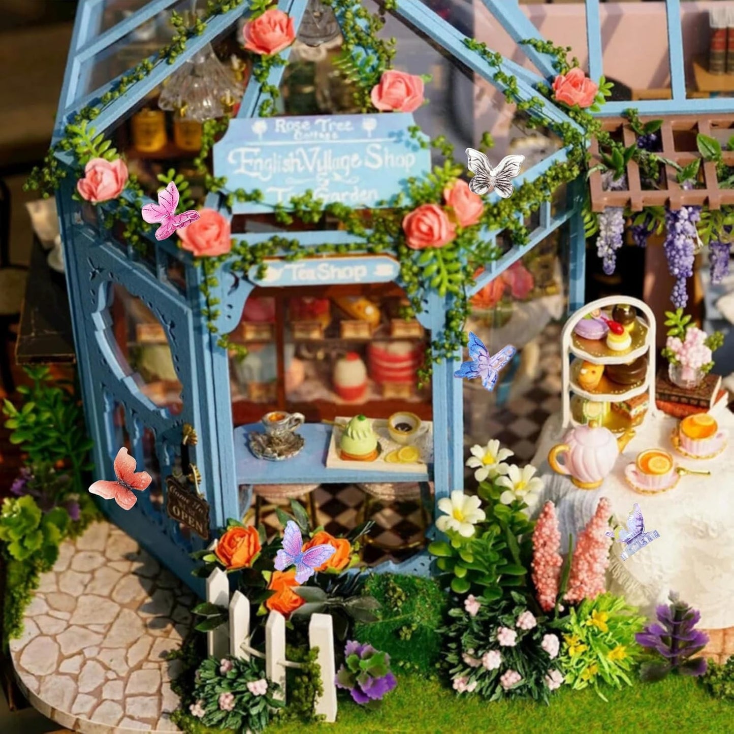 60Pcs Mini Resin Butterflies, Miniature Dollhouse Accessories Tiny Butterflies for Crafts, Mini Resin Animals Figurines for DIY Fairy Garden Dollhouse Micro Landscaping Decoration