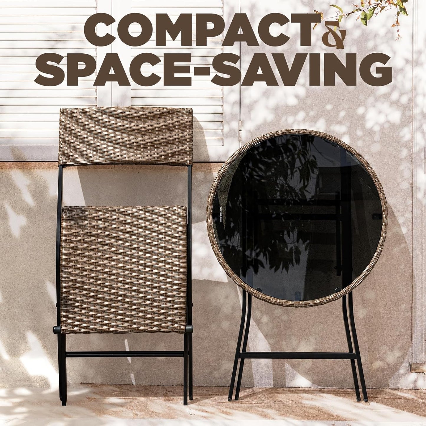 IDZO Metal Wicker Bistro Set with Round Table