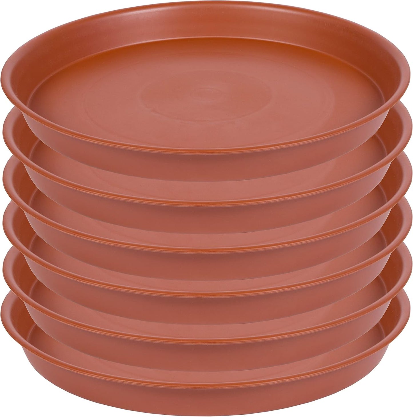 6 Pack of 8 inch Plant Saucer, Heavy Duty Plastic Plant Drip Trays 8" Round, Plant Dishes Saucer, Flower Plant Water Trays for Indoors, Plate for Planter 7-9" (8 inch, Terracotta)
