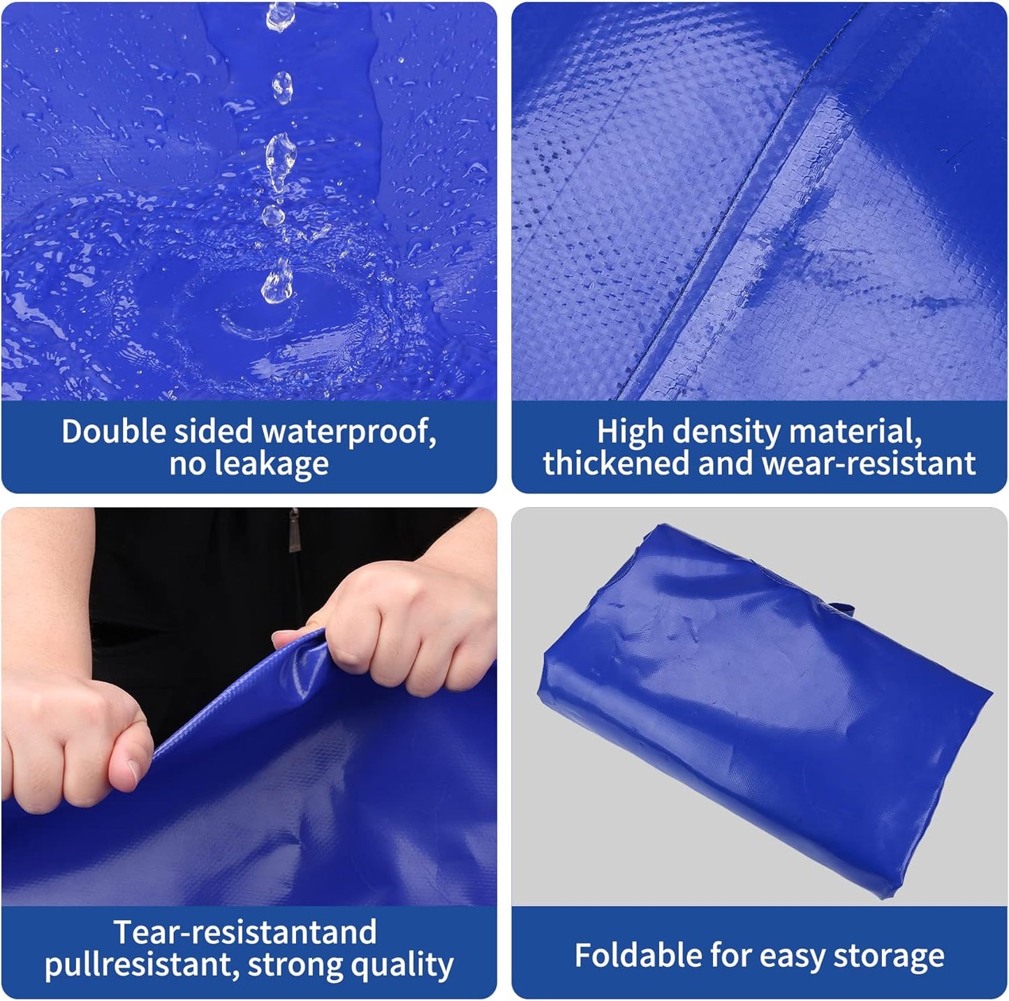 400 L/100 Gal Water Bladder Tank, Foldable Portable Water Storage Container, Emergency Water Bag for RV, Truck Bed, Fire Prevention, Drought Resistance, Blue