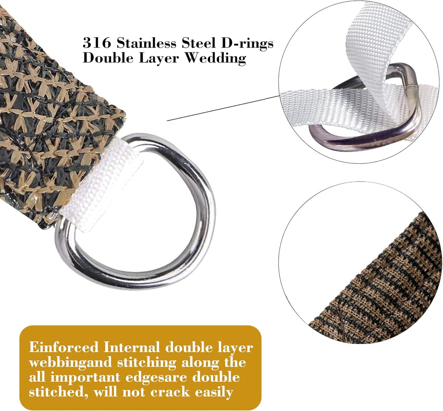 7' x 19' Brown Rectangle Sun Shade Sail SSP1212 Canopy Durable Fabric UV Block Awning,We Make Custom Orders