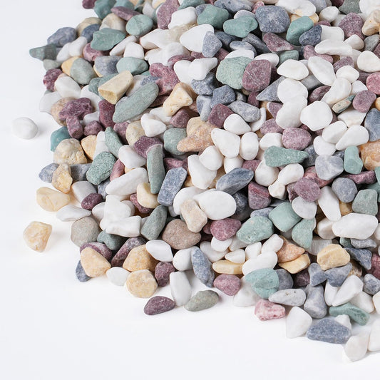 2.5 lbs Pea Gravel for Plants, Aquarium, Fish Tank, 3/8 inch Decorative Pebbles for Indoor Plants, Succulent, Bamboo, Vase, Drainage Rocks for Potted Plants, Top Dressing, Mixed Color