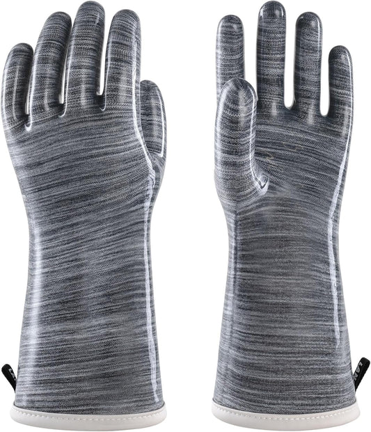 wahoo Liquid Silicone Smoker Oven Gloves, Food-Contact Grade, Heat Resistant Gloves for Cooking, Grilling, Baking, Black, XXL/11