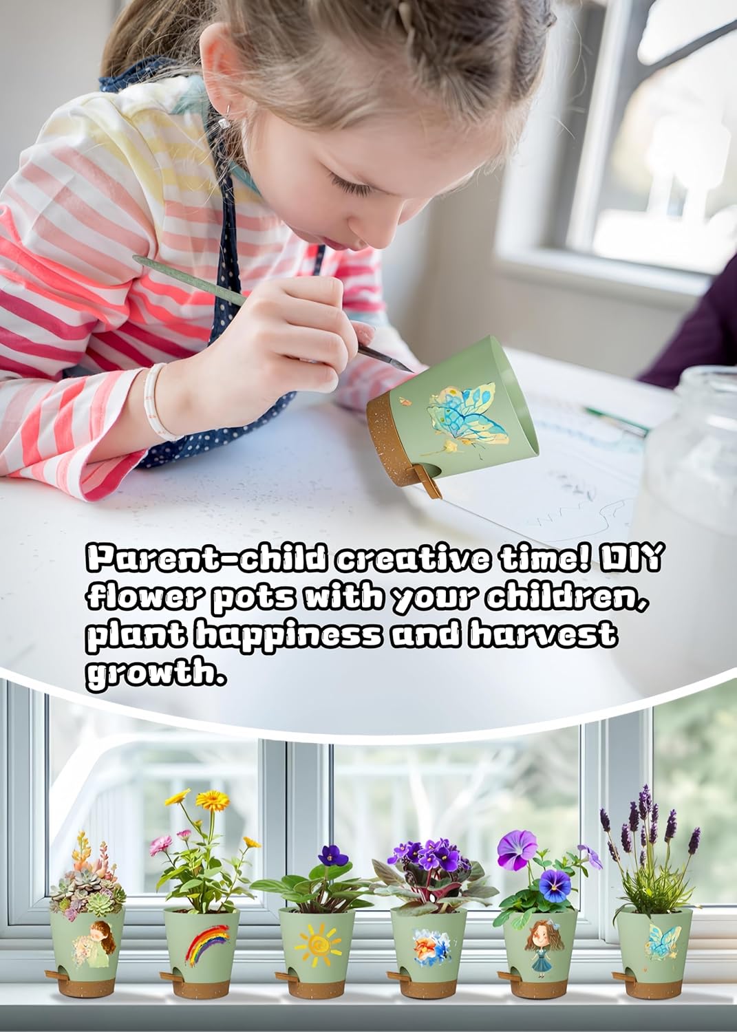 12 Pack 4 Inch Self Watering Plant Pots with Drainage and Saucers，Plastic Flower Pots for Indoor and Outdoor Plants, Nursery Planters for Houseplants and Herbs Green Brown, 4 inch 12pcs