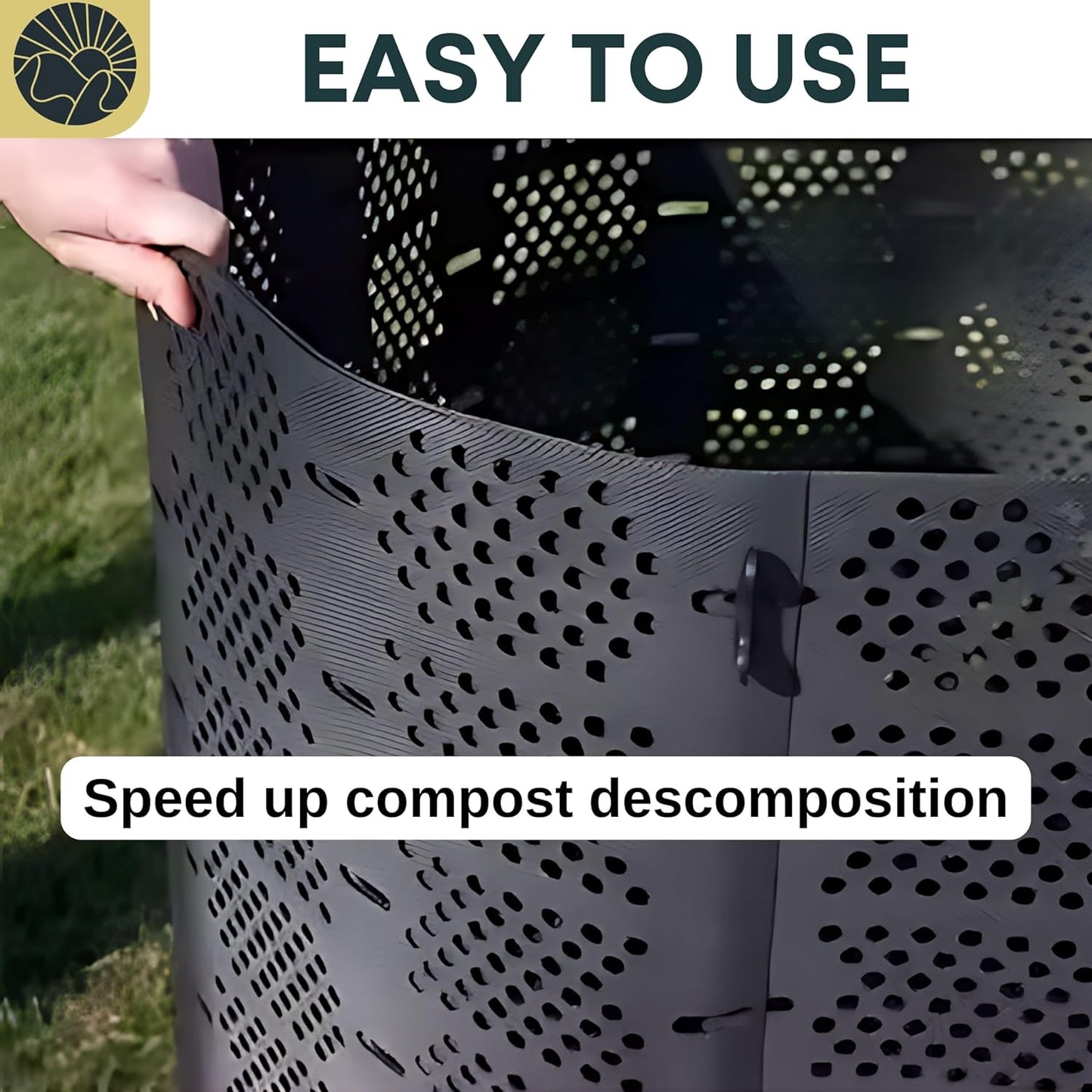 Compost Bins Outdoor Compost Bin Outdoor Composter Easy Assembling Large Capacity Yard Waste Bins Compost Bin Outside Outdoor Composting Bins