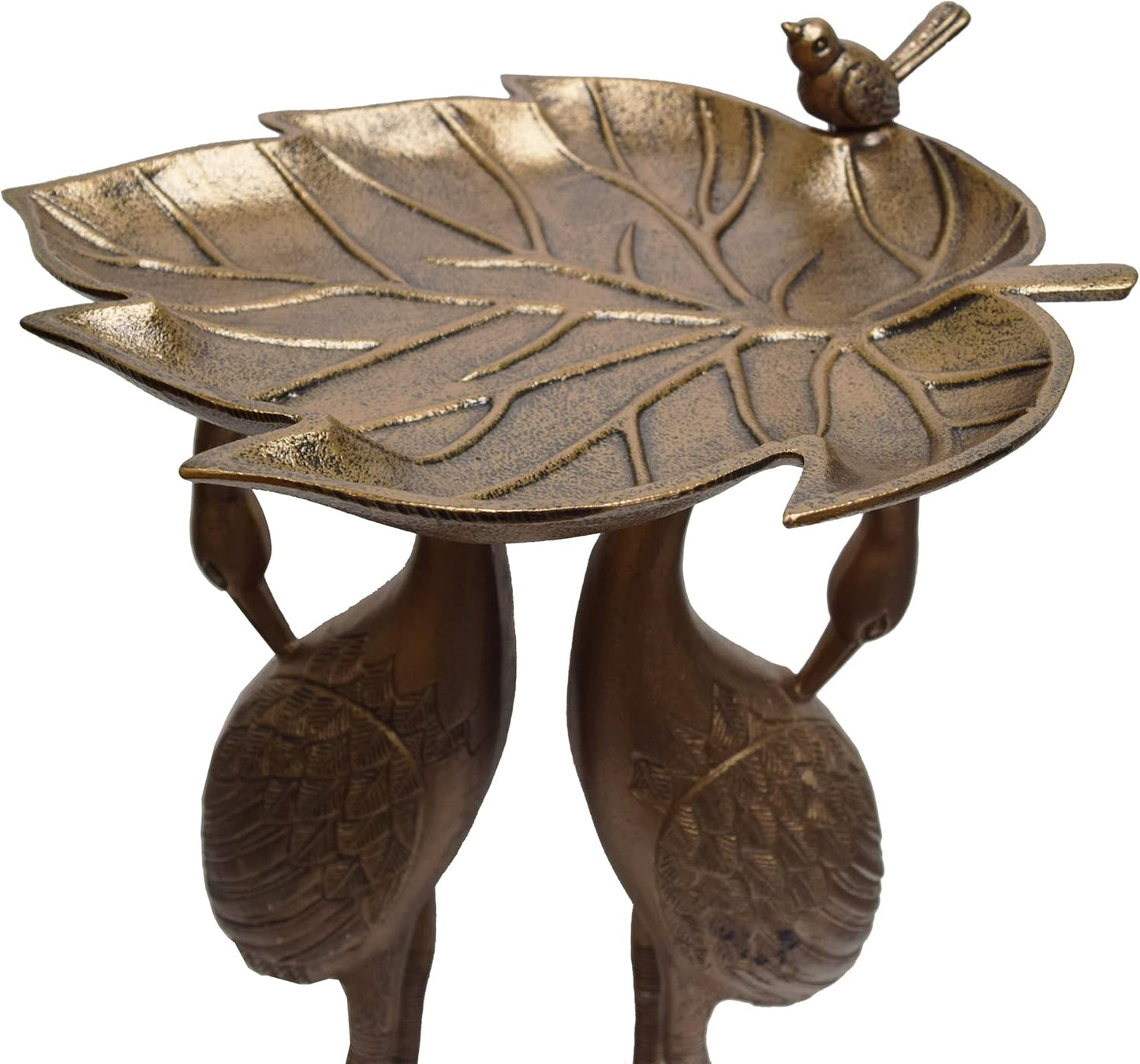 Oakland Living 2-Crane Lily Bird Bath, Antique Bronze, 16.75W x 16D x 29.5H inches