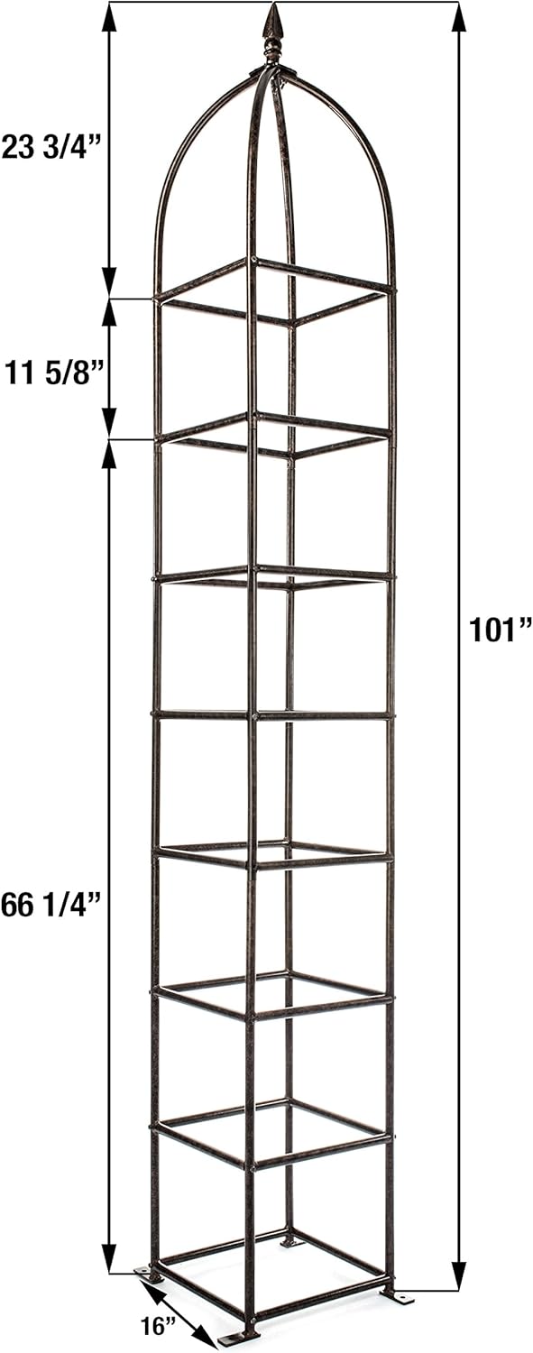 H Potter Trellis Obelisk for Climbing Garden Plants Weather Resistant Iron and Metal Vertical Yard Art GAR470