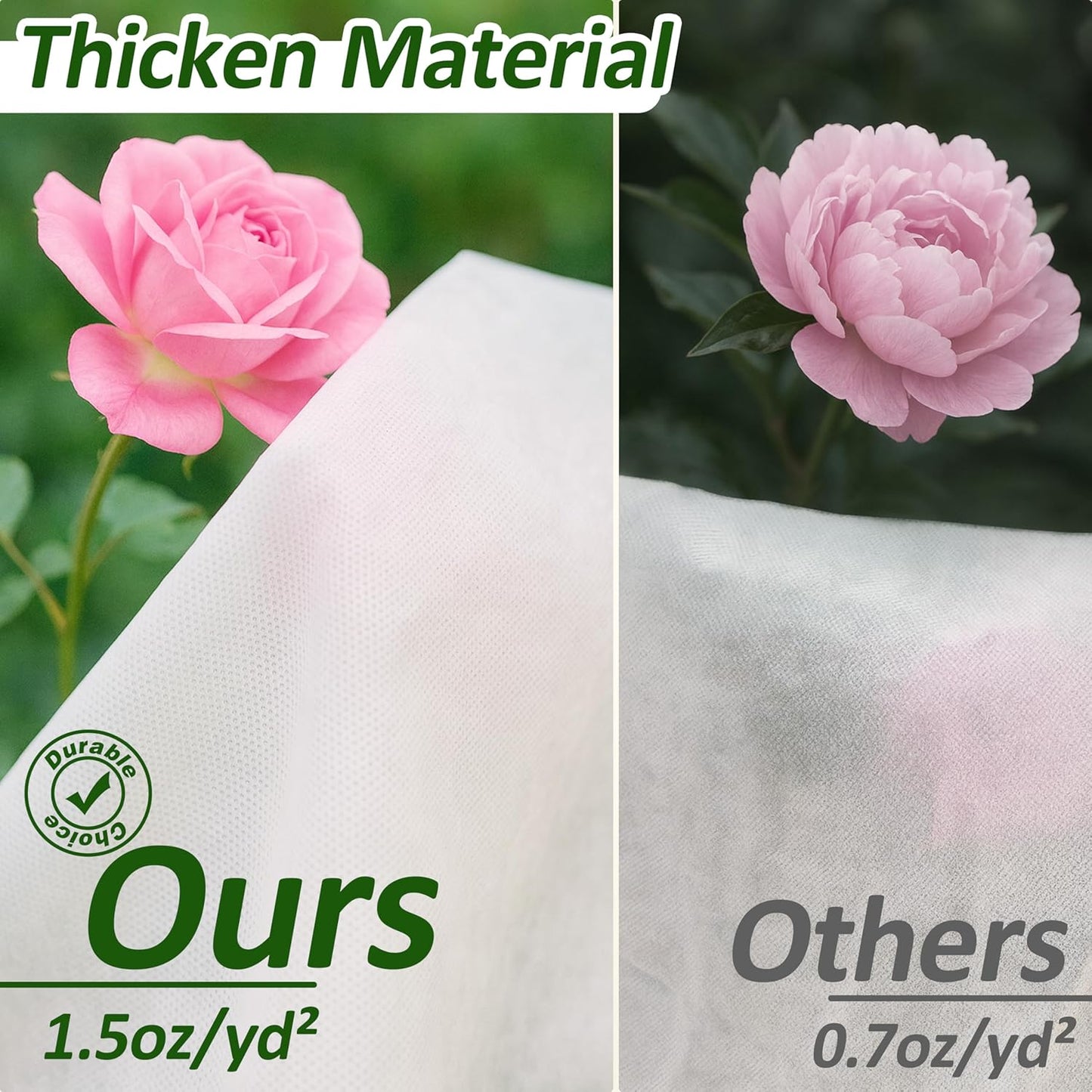 Gardzen 1.5 oz Plant Covers Freeze Protection, Reusable 10ft x 20ft Floating Row Covers, Thicker Frost Blankets for Outdoor Plants, Pests Protection, White