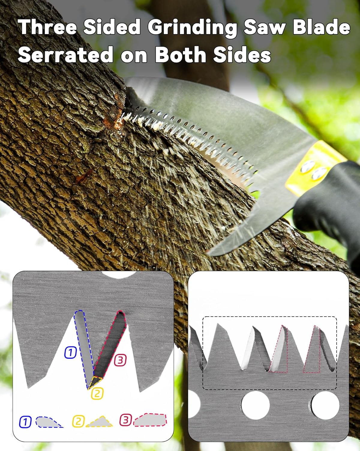 14.5FT Pole Saw with Adjustable Length for Tree Trimming, Lightweight Manual Pruning Saw with Mn Steel Blade, Long Extension Branch Cutter Pole Pruner for Yard, Garden, Patio & Forestry Use