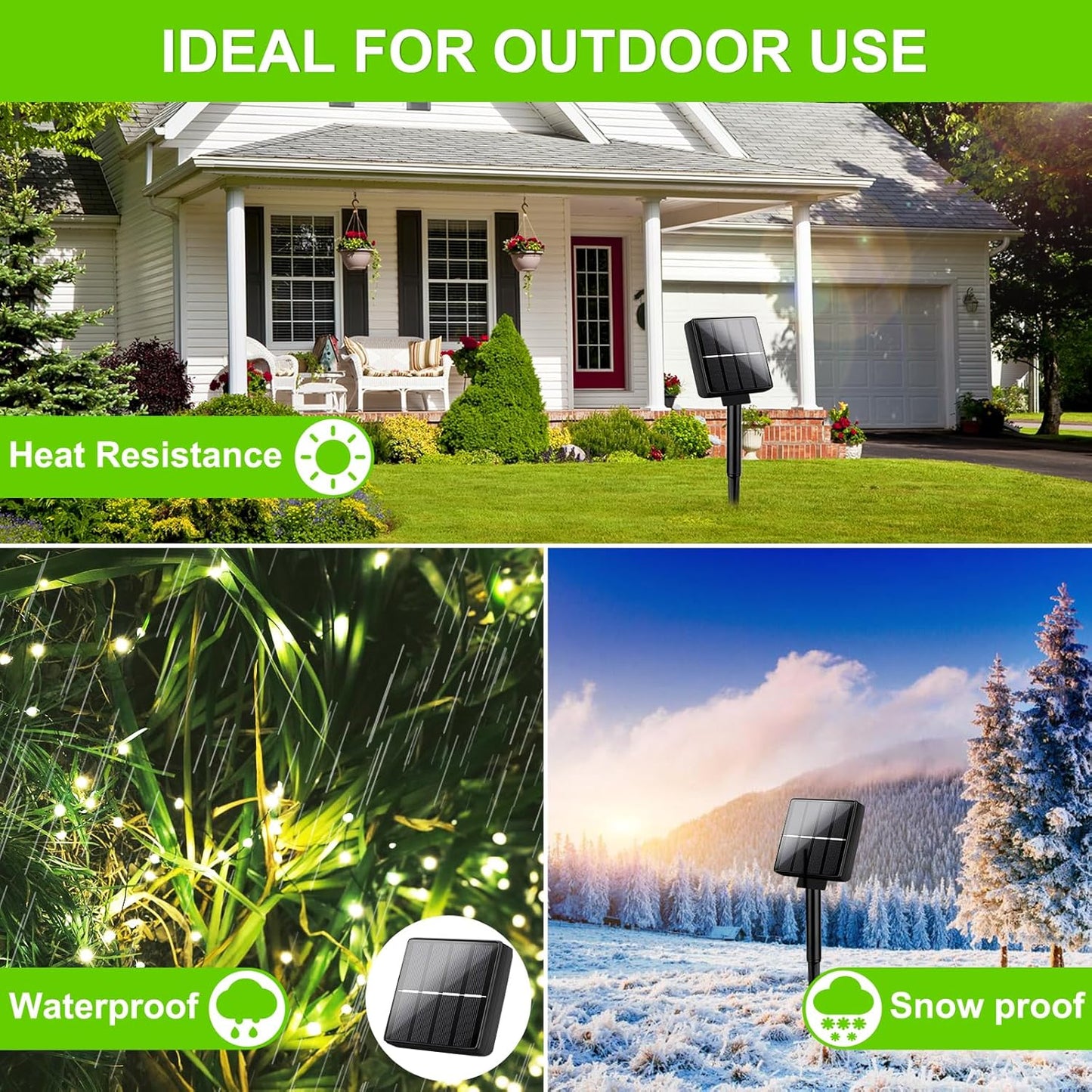 Brightever Outdoor Solar String Lights Waterproof, 6-Pack Total 240FT 600 LED Solar Powered Fairy Light with 8 Lighting Modes, Solar Twinkle Lights for Patio, Garden, Party, Wedding (Warm White)