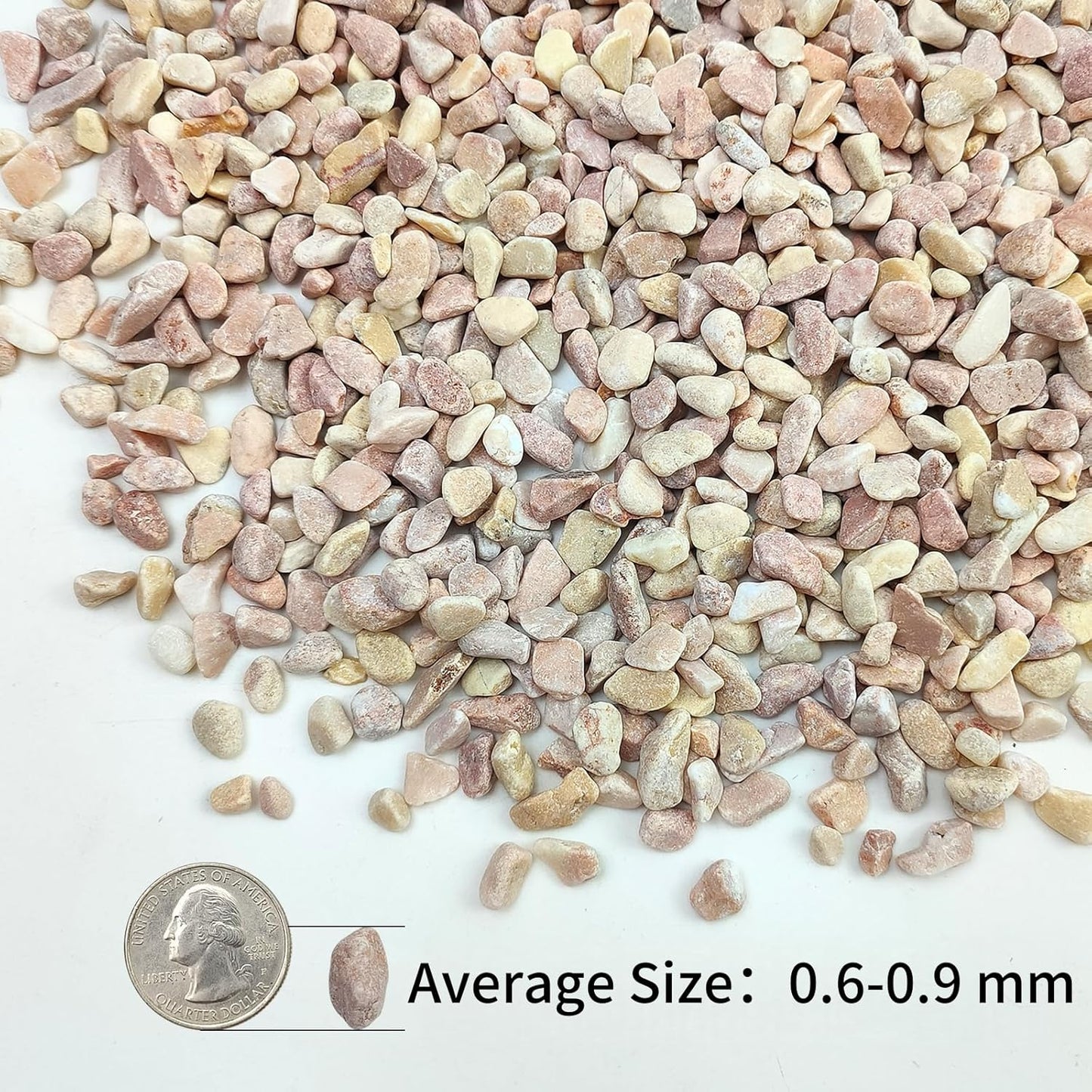 2lbs Peach Pebbles for Plants, 3/8inch Small Rocks, Natural Polished Pebbles, River Rocks for Succulent Cactus Plants, Vases, Aquariums, Gardening