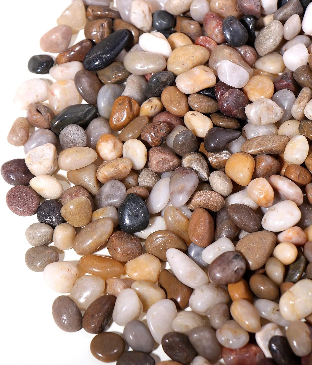 Calofulston 2.2lb Pebbles, 3/8 Inch Small Pebbles for Indoor Plants, Aquariums, Bamboo, Succulent, Vase, Outdoor Landscaping, Decorative Polished Plant Rocks for Pots Indoor, Mixed Color