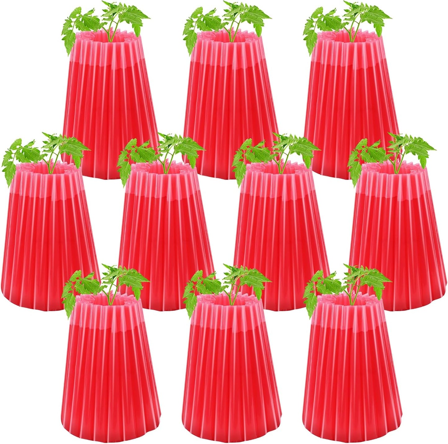 MJZ 10 Pack Walls of Water Plant Protectors, 18.3 x 18.3 Inch Reusable Wall of Water for Tomato Plants, Early Season Insulated Plant Protector Freeze Protection, Plant Covers for Winter Cold Weather