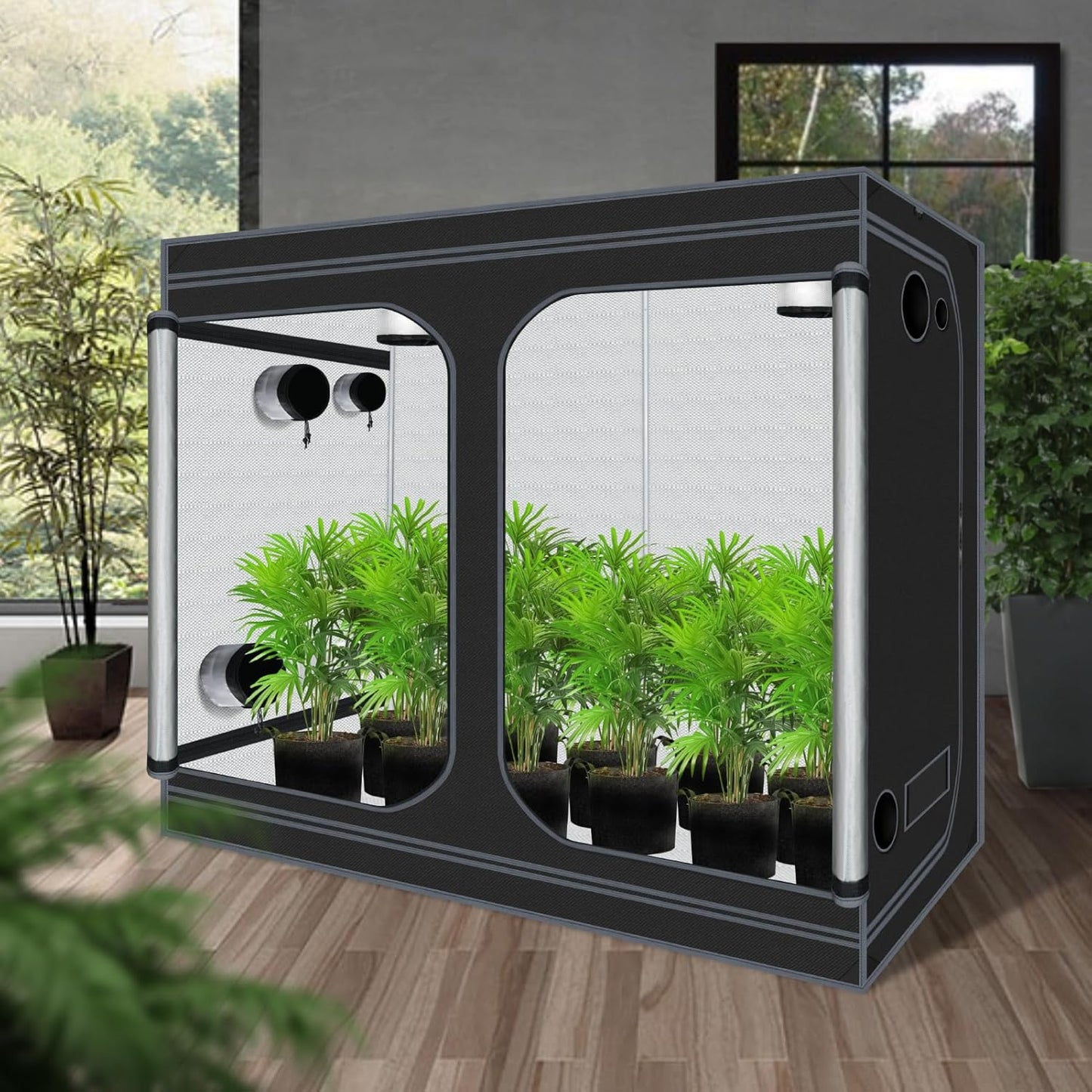 Grow Tents 96"x48"x78" High Reflective Grow Tent Indoor Grow Room for Planting Fruit Flower Veg with Removable Water-Proof Floor Tray 8x4
