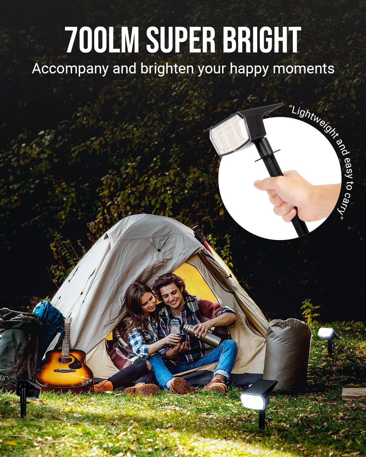 Solar Spot Lights Outdoor Waterproof Landscape Spotlights 63 LEDs 3 Lighting Modes IP65 Solar Spot Lights for Outside, Backyard, Garge, Garden, House-1 Pack Cool White