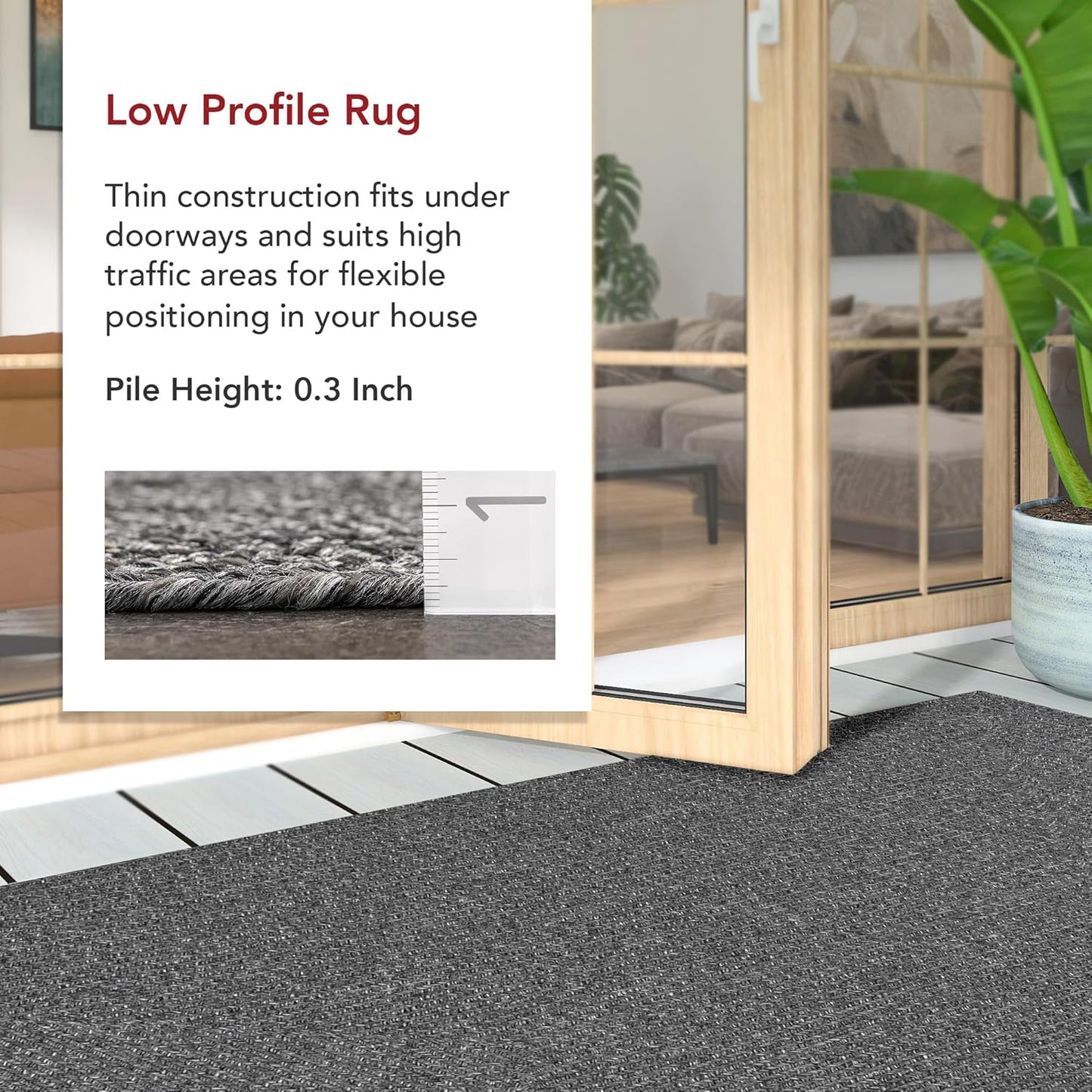 nuLOOM 8' Round Solid Hand Braided Indoor/Outdoor Area Rug, Pet-Friendly, High Traffic, Weather Resistant, for Patio, Balcony, Bedroom, Living, Dining Room, Wynn Charcoal