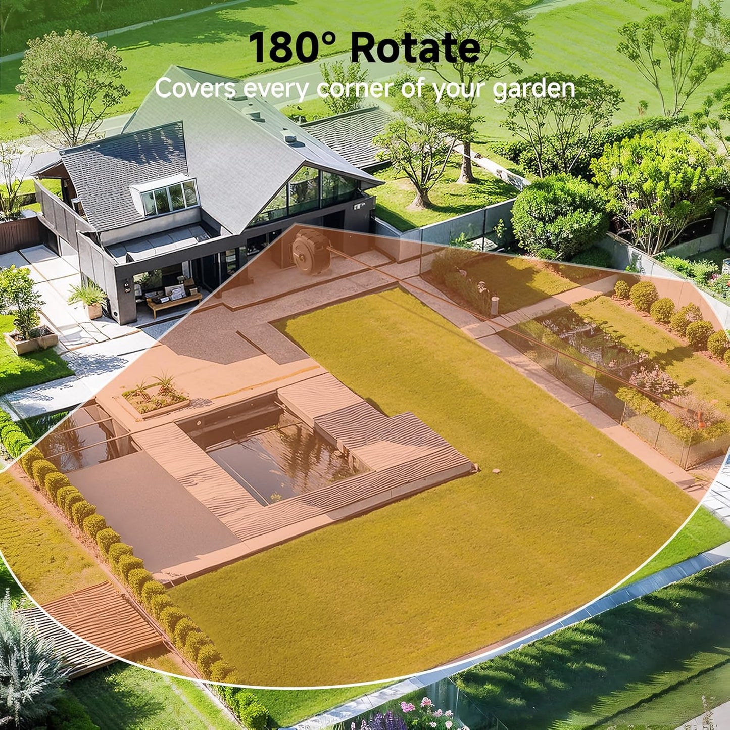 Giraffe Tools Hose Reel 1/2‘’ 78 ft, Heavy Duty Retractable Garden Hose Reel with Any Length Lock, Slow Return System, Wall Mounted and 180 Deg Swivel Bracket