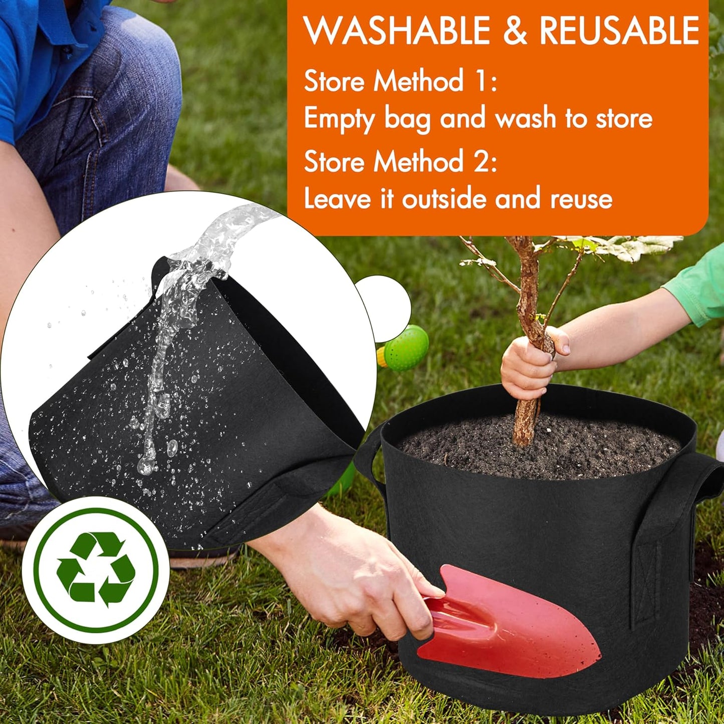 Gardzen 10-Pack 3 Gallons Grow Bags, Aeration Fabric Pots with Handles, Heavy Duty Cloth Pots for Plants