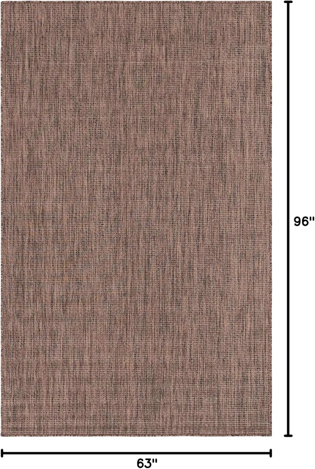 Unique Loom Collection Casual Transitional Solid Heathered Indoor/Outdoor Flatweave Area Rug (5' 3" x 8' Rectangle, Light Brown/Ivory)