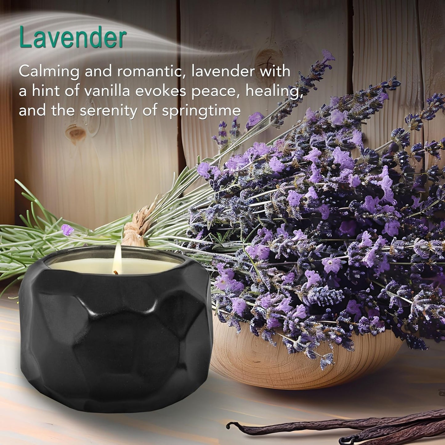 The Growing Candle, Lavender Scented, 13oz Ceramic Pot, Single Wick Aromatherapy Candles, 100% Soy for Women and Men, Emma
