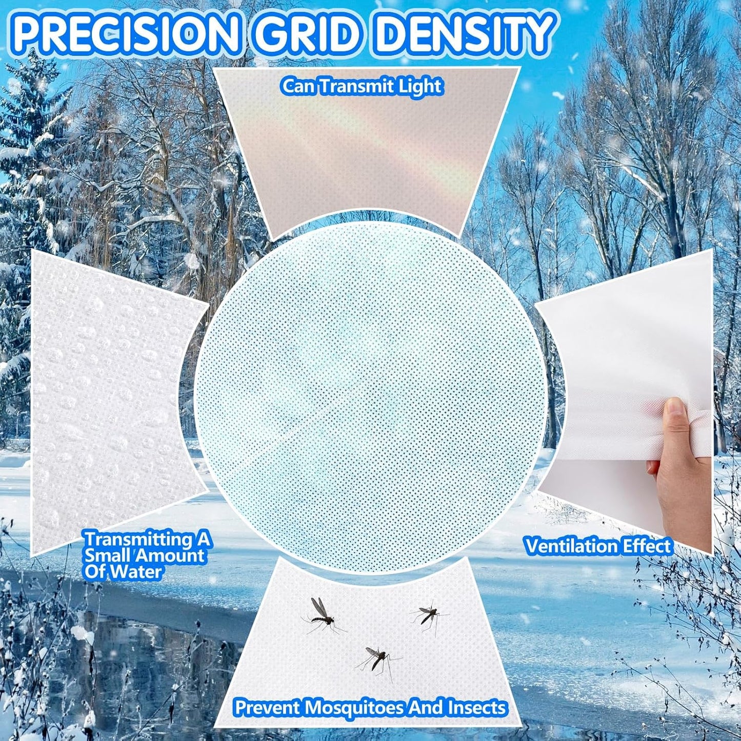 7.9×5.9FT Tree Covers for Winter, Plant Covers Freeze Protection with Drawstring and Zipper, Frost Cloths for Outdoor Plants (White)