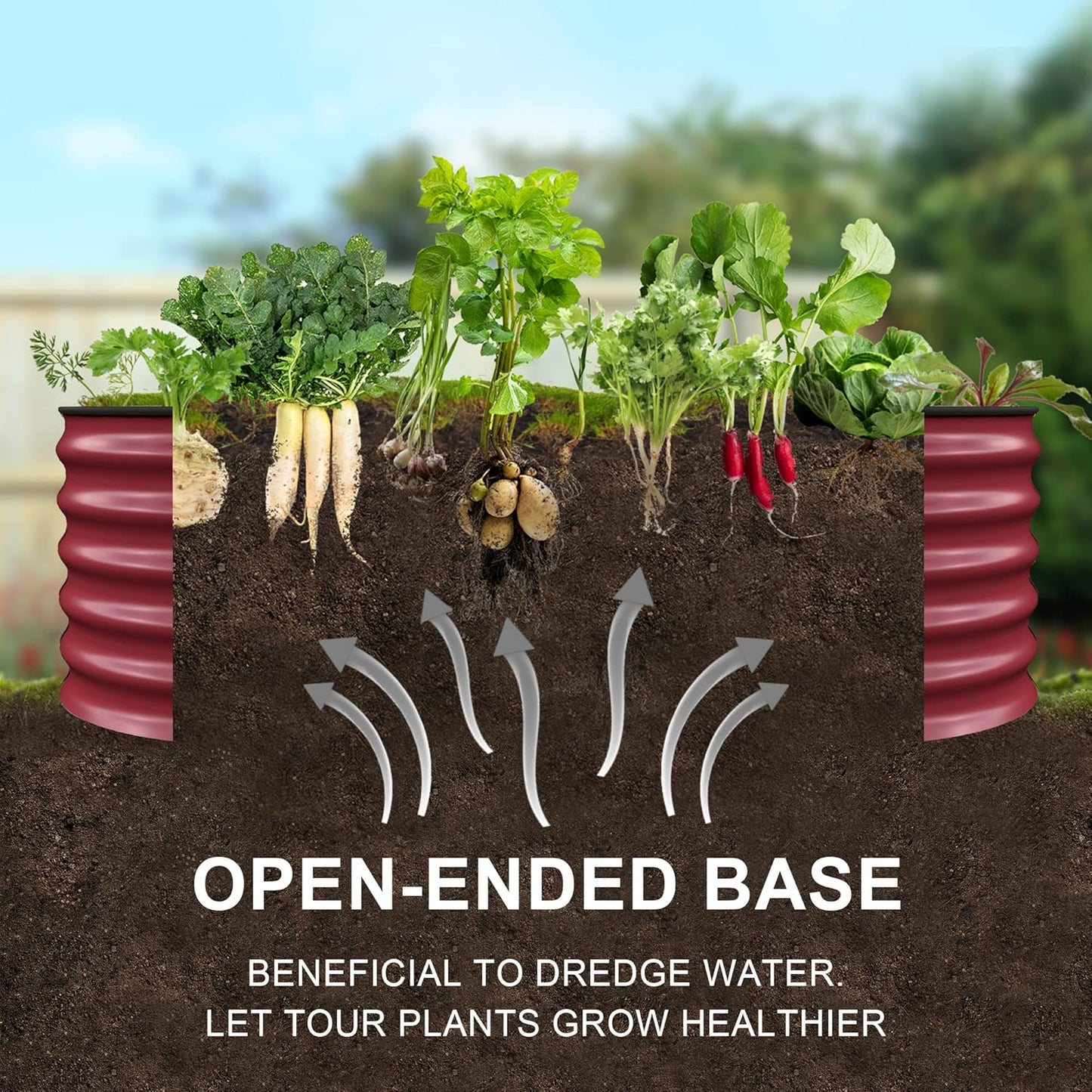 Olle Galvanized Raised Garden Beds Outdoor 17" Tall 12 in 1 Planter Raised Beds for Growing Herbs Vegetables Flowers Raised Garden Beds, Barn Red