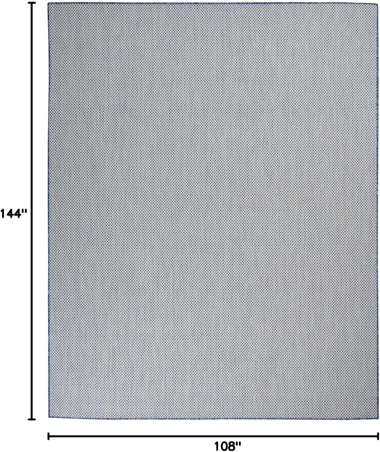 Nourison Home Courtyard 108" x 144" Fabric Indoor/Outdoor Rug in Ivory Blue