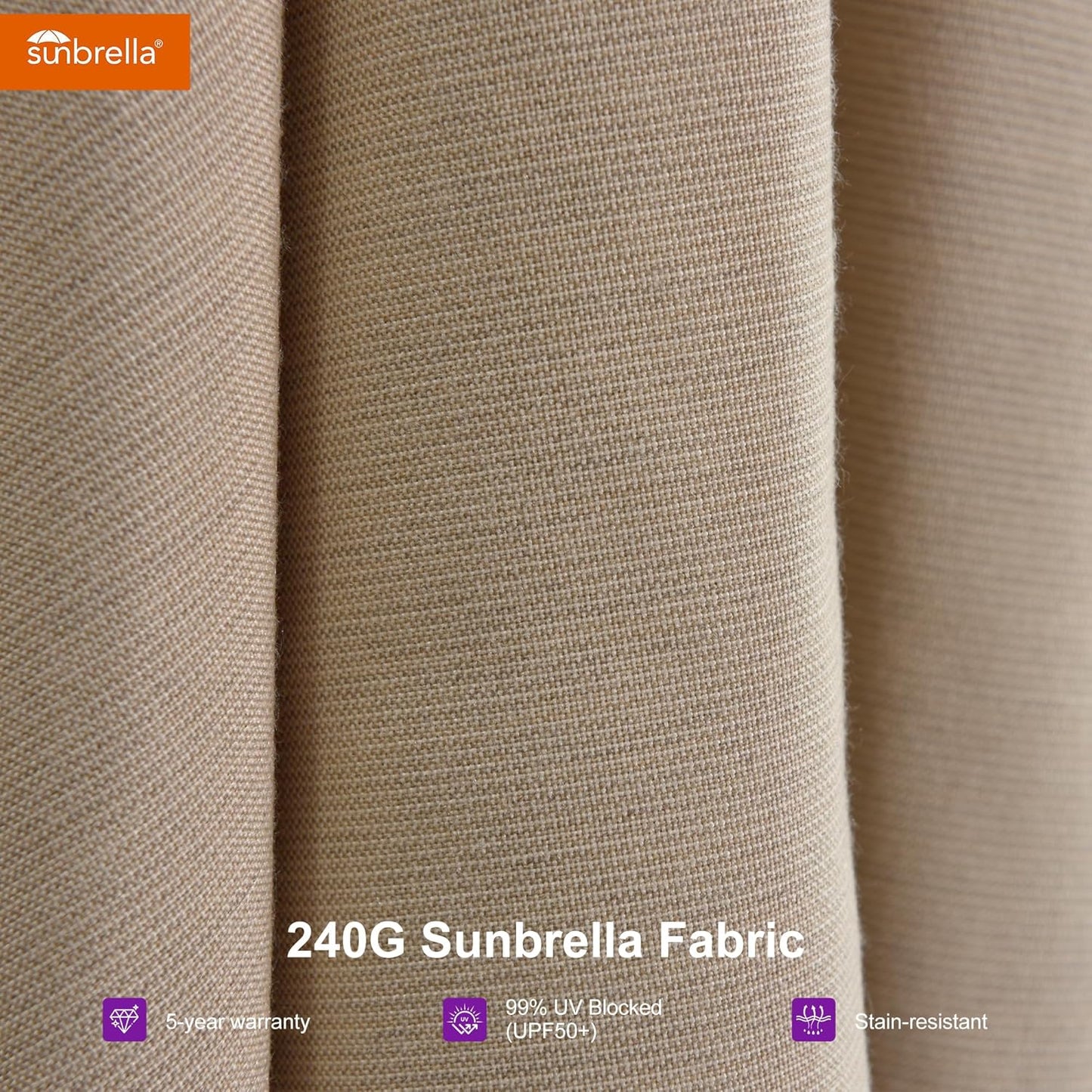 PURPLE LEAF Cantilever Umbrella 10 Feet Outdoor Double Top Large Offset Hanging 360° Rotation Square Umbrella for Garden Patio Deck Pool Backyard Spectrum Sand