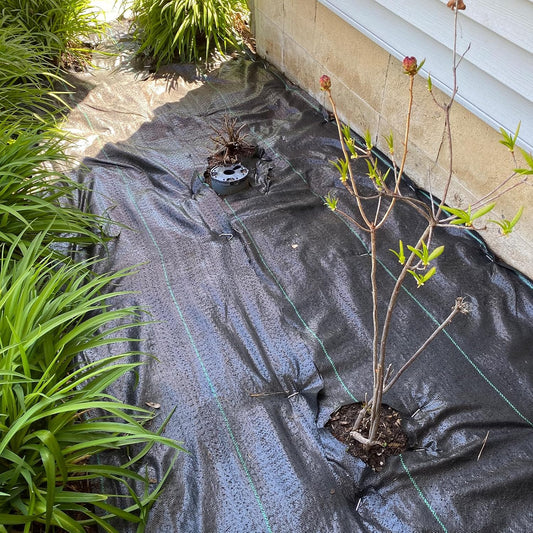 Heavy Duty Weed Barrier, 3.2oz Black Weed Blocker Fabric, Garden Fabric Weed Barrier, Weed Control Fabric Ground Cover, Landscape Fabric for Road, Gardening Mat (4FT*300FT)