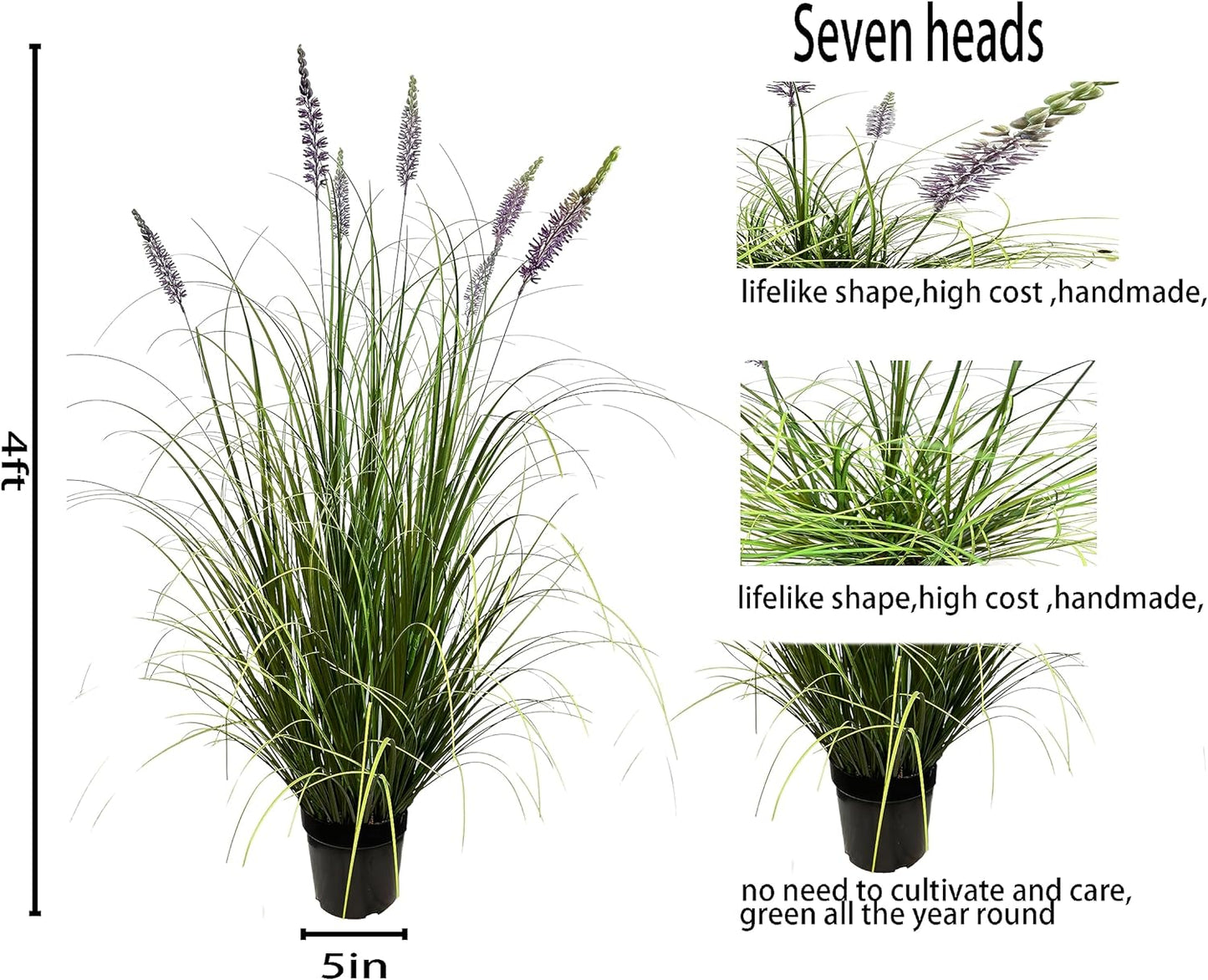 Artificial Plant 47in(1pack) Tall Artificial Lavender Plant,Faux Plants Indoor Home Decorative Artificial Plants & Flowers in Pot Fake Plant, House Plant Indoor