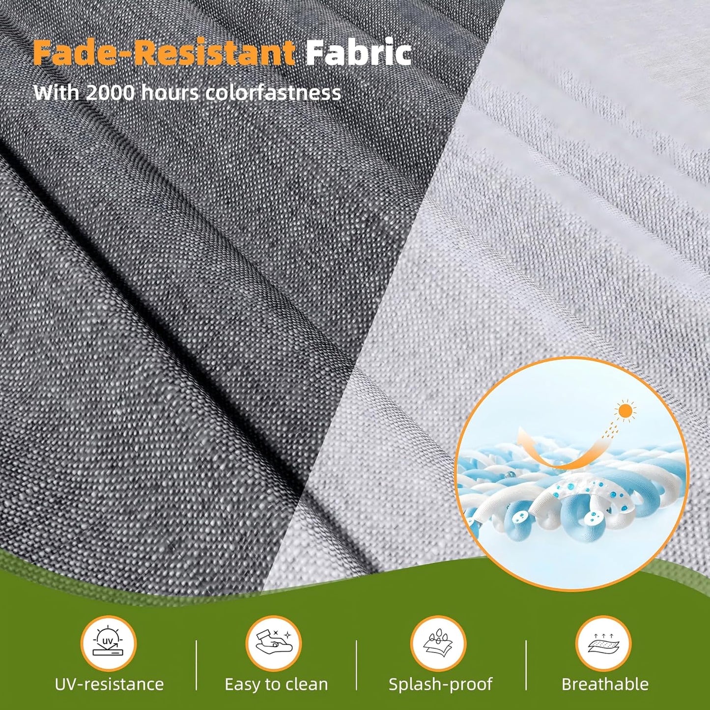 Outdoor Patio Sectional Sofa Set, 6-Piece Rattan Furniture, Patio Conversation Sets with Ottomans, Seats 7, Light Grey