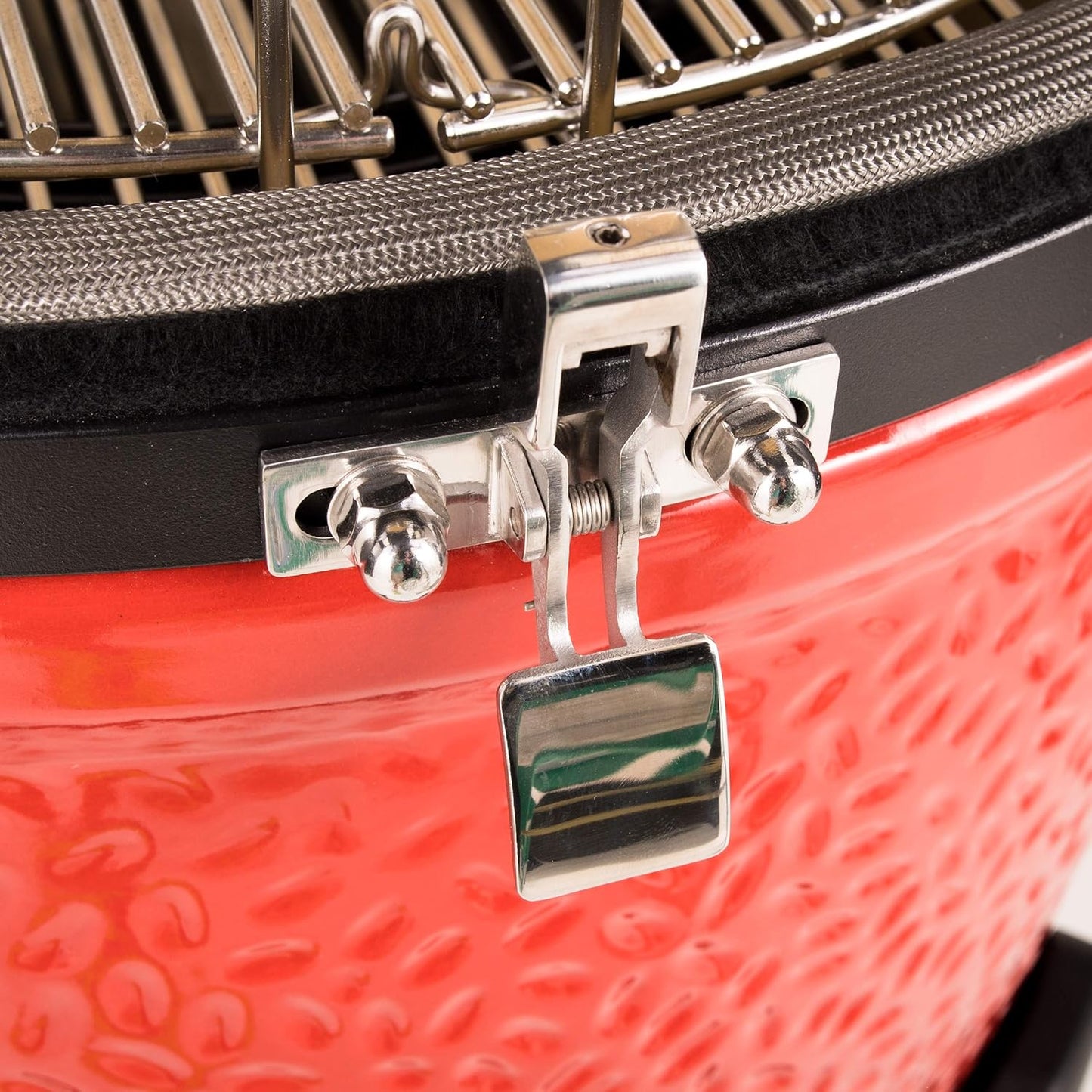 Kamado Joe® Classic Joe™ Series III 18-inch Charcoal Grill & Smoker, Red, with Cart, Side Shelves, Grill Gripper, and Ash Tool, 3 Tier Cooking System, Stainless Steel Cooking Grates, Model KJ23RHCI-A