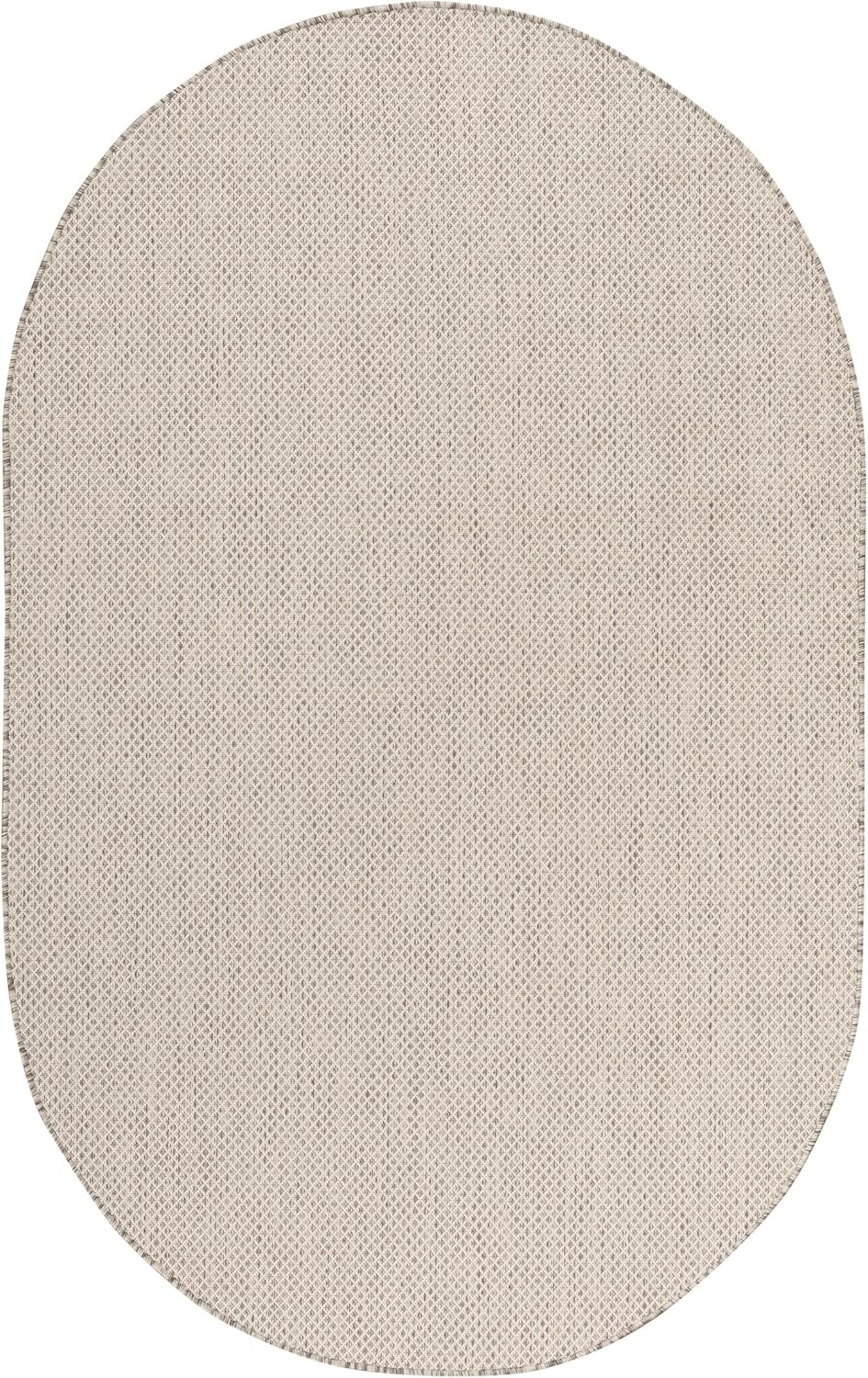 Nourison Home Courtyard Indoor/Outdoor Ivory Silver 3' x 5' Oval Area Rug, Easy Cleaning, Non Shedding, Bed Room, Living Room, Dining Room, Backyard, Deck, Patio (3x5)