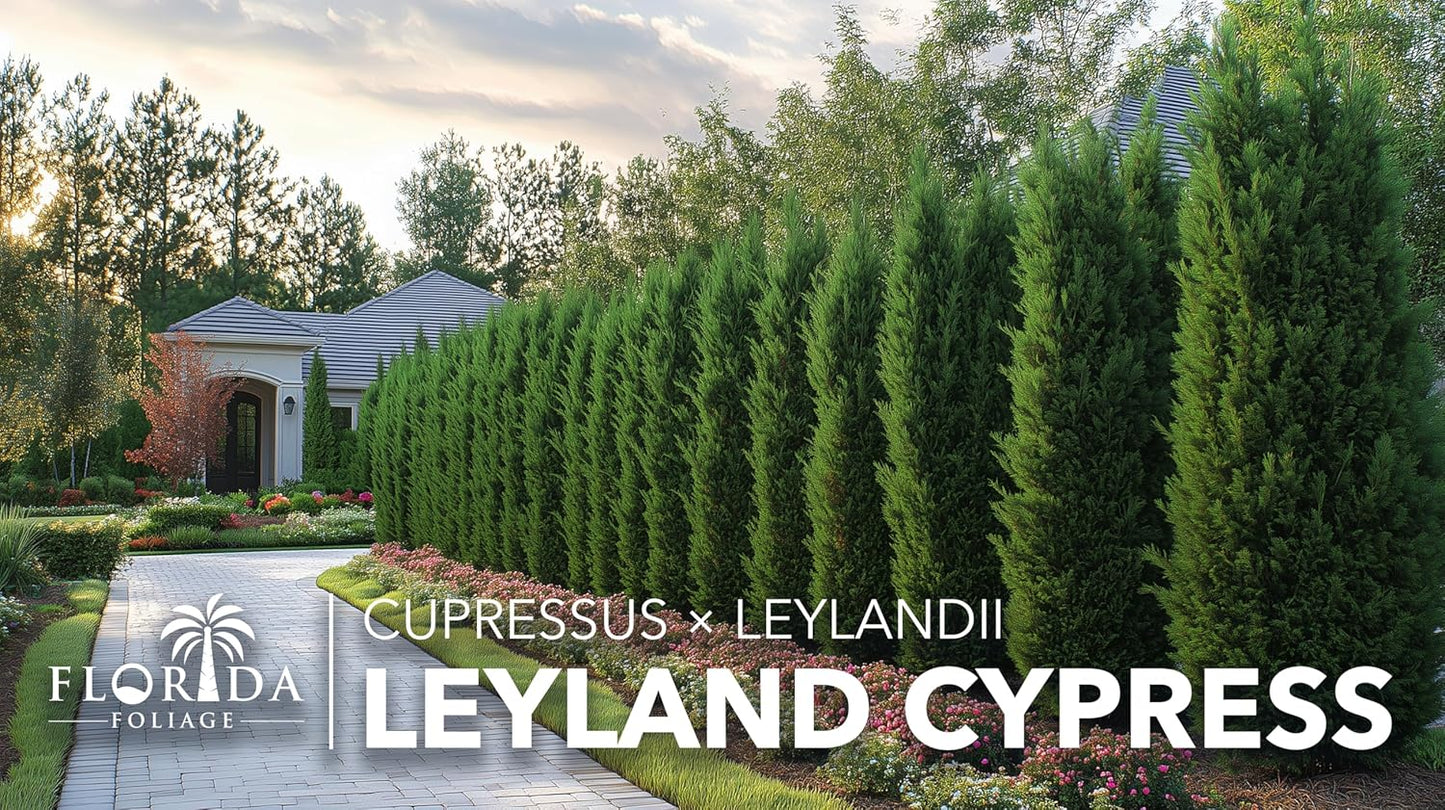 Leyland Cypress | 20 Live Plants | Cupressocyparis leylandii | Fast Growing Privacy Trees, Evergreen Landscape Plants, Drought Tolerant, Low Maintenance, Windbreak, Hardy