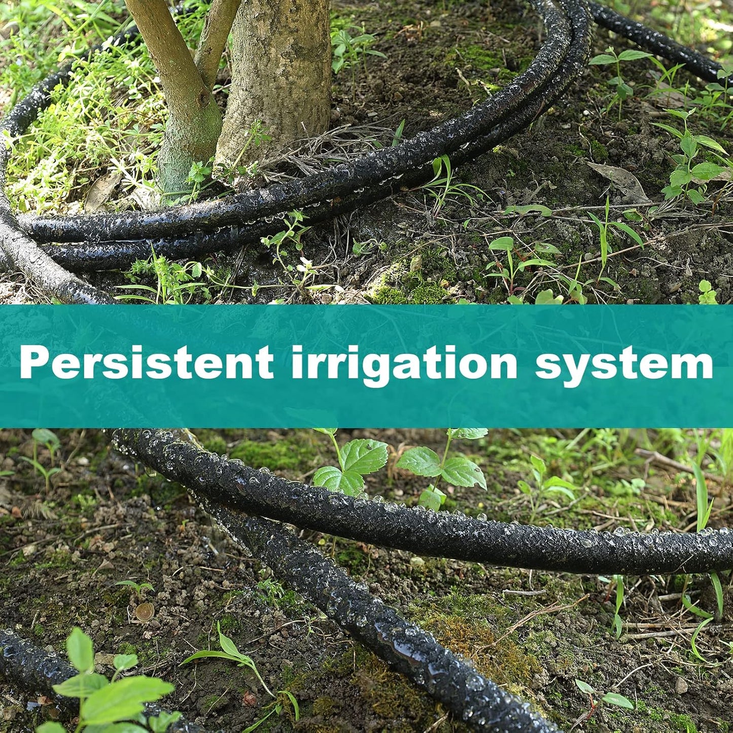 25 FT Soaker Hose 1/2" Heavy Duty Garden Hose to Save 70% Water Drip Irrigation Kit for Lawn/Yard Landscaping Beds (25FT)