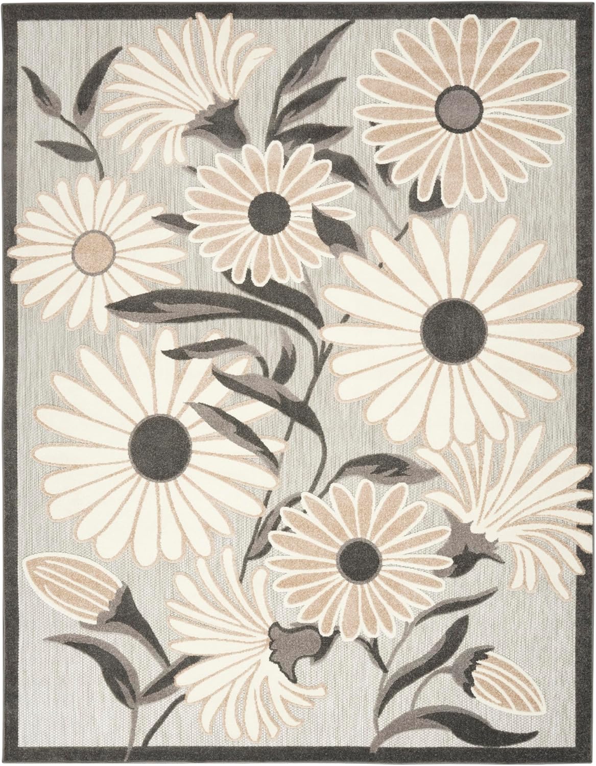 Nourison Home Aloha 8' x 11' Beige Fabric Contemporary Area Rug (8' x 11')