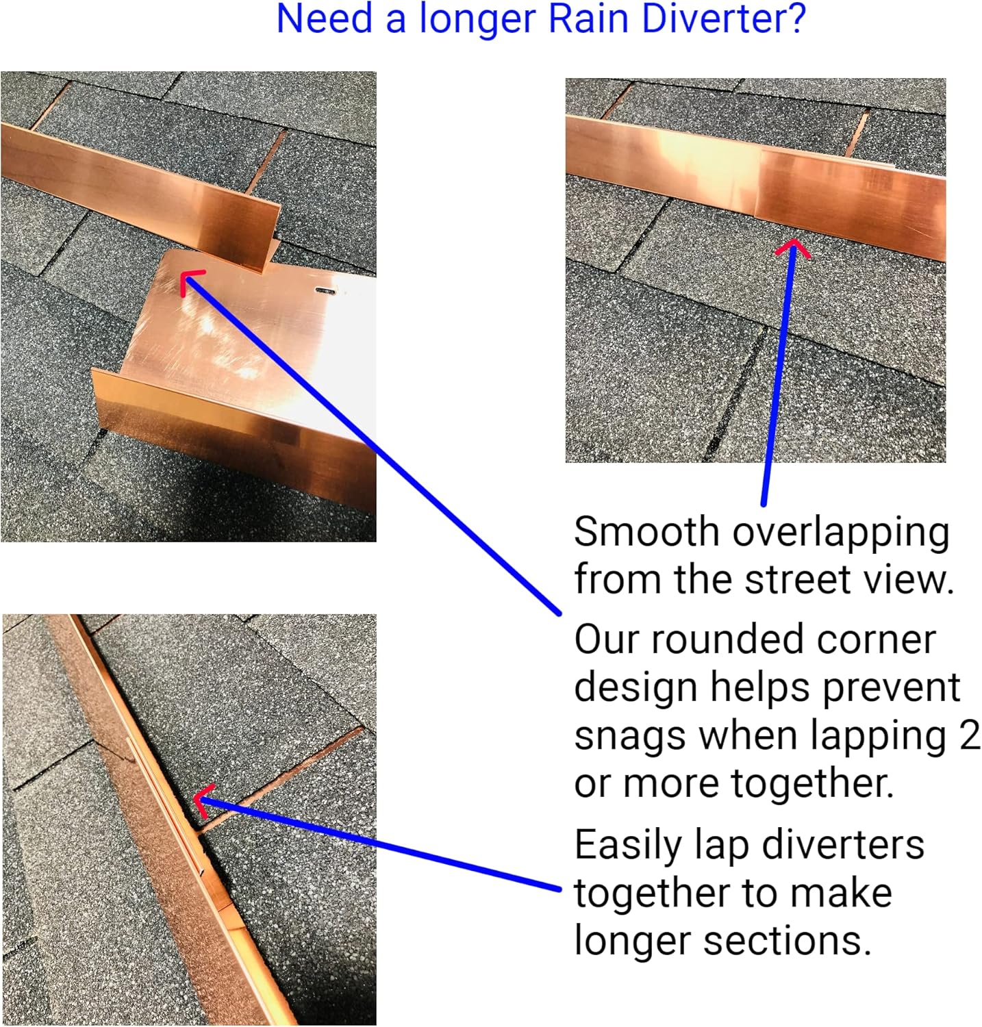 Eagle 1-26 Gauge 5 Foot Rain Diverter - Nails and Instructions Included (Mill Finish Aluminum, Copper, Galvanized, Stainless Steel & More) (3, Copper)