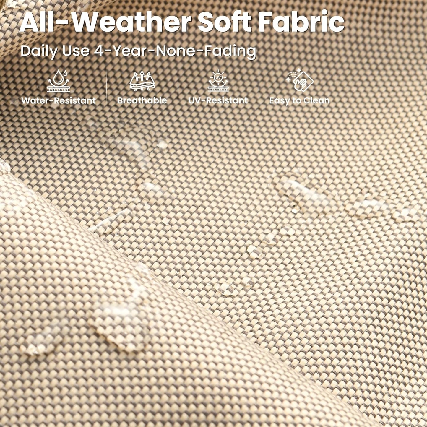 ovios 5 Pieces Patio Furniture Set Outdoor Sectional Sofa Couch with Deep Seat Chaise Comfy Cushions, Modern Modular Wicker Rattan Conversation Set Porch Deck Garden, Beige