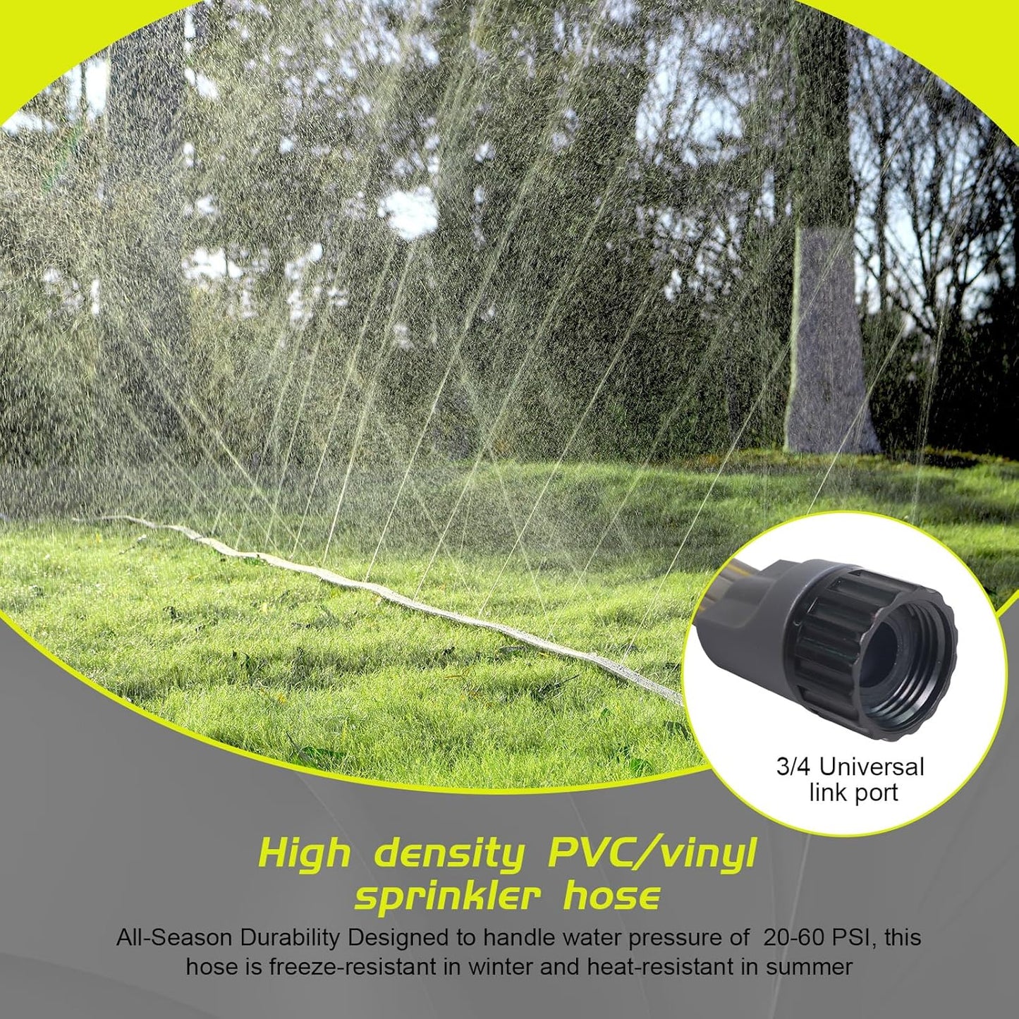 Hopegiver Sprinkler Soaker Hose 10ft 4-Pack Yard Sprinkler Hose for Lawn Water Saving with Stakes, Drip Irrigation Hoses Garden Watering System(Grey,10ft 4-Pack)