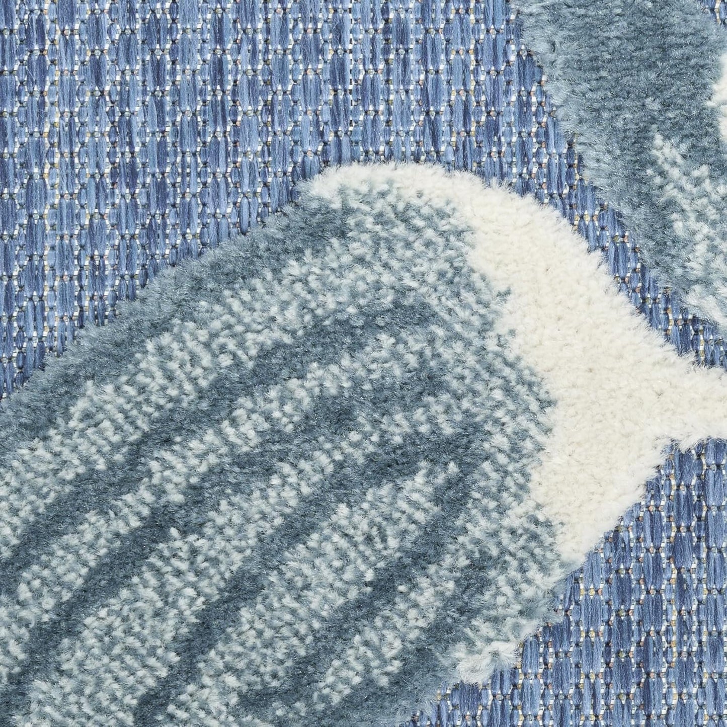 Nourison Aloha Blue 2'8" x 4' Area Rug - Easy Clean, Non Shedding, Bed Room, Living Room, Dining Room, Kitchen (3' x 4')