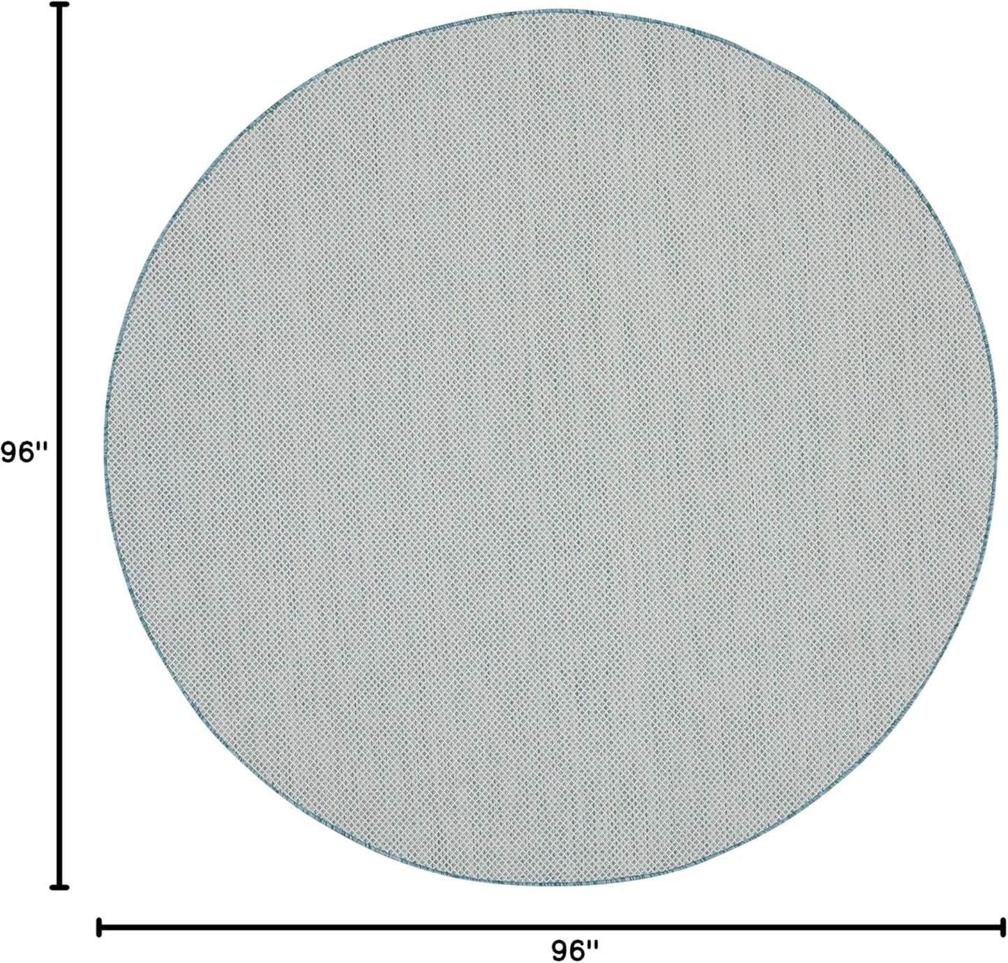 Nourison Home Courtyard 8' x Round Ivory Aqua Fabric Modern Area Rug (8' Round)